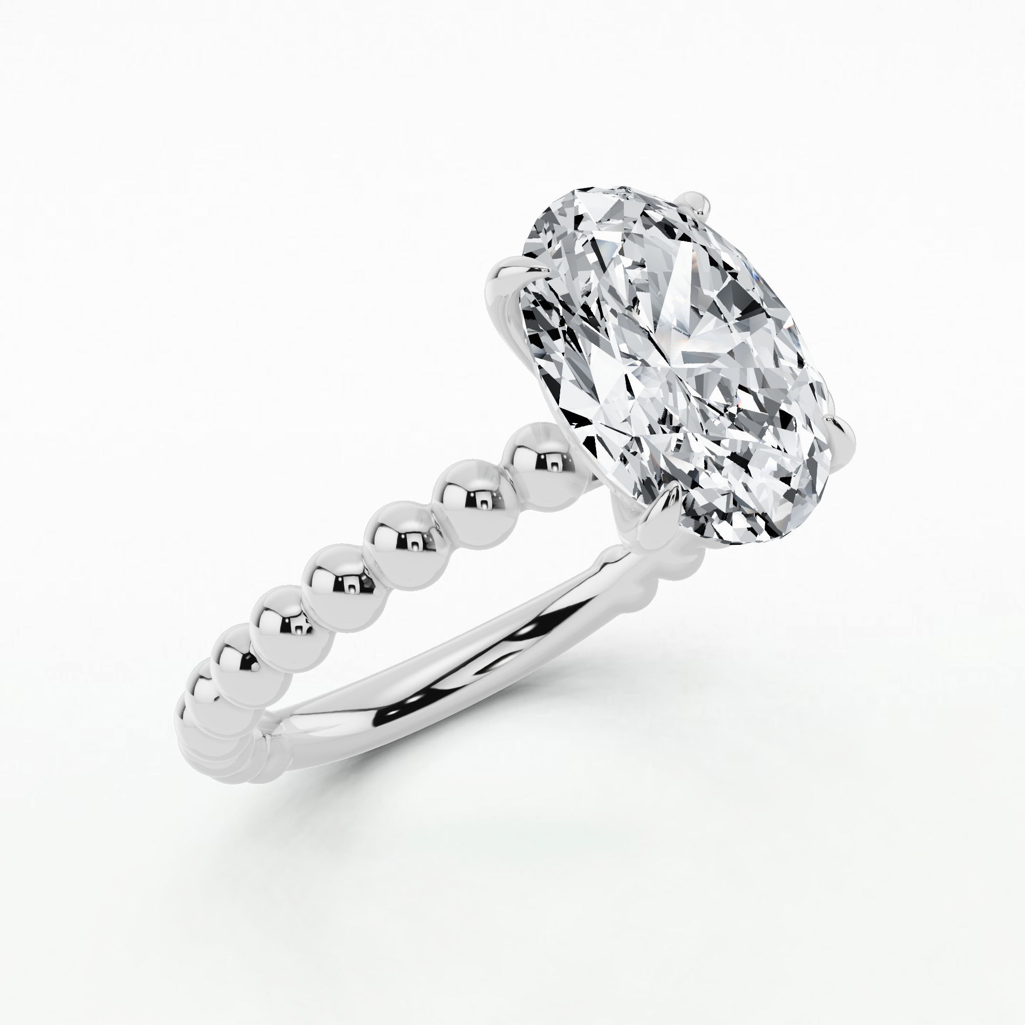 Bubble Solitaire Ring-Oval