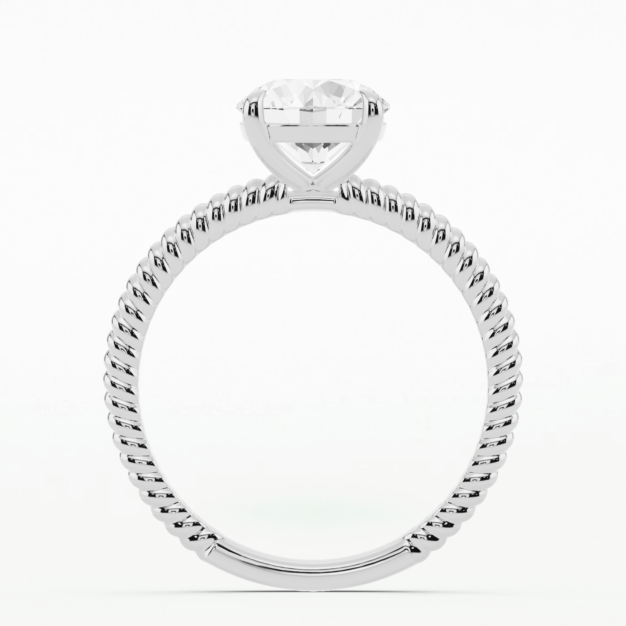 Double Twine Rope Solitaire Ring-Round