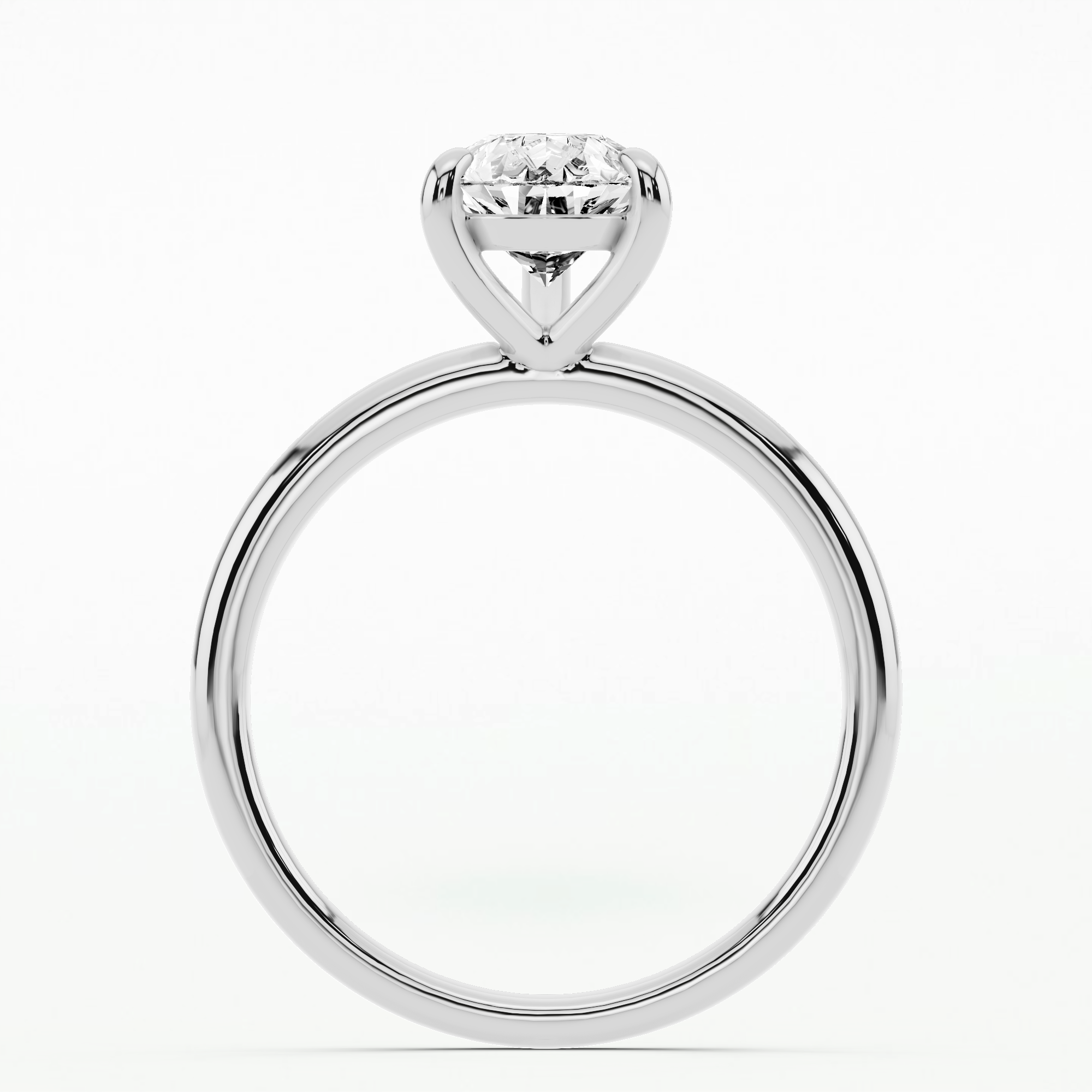 Plain Shank Solitaire Ring - Pear