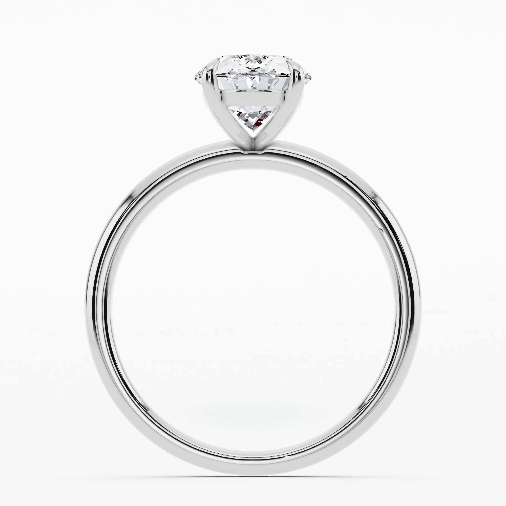 Plain Shank Solitaire Ring - Oval