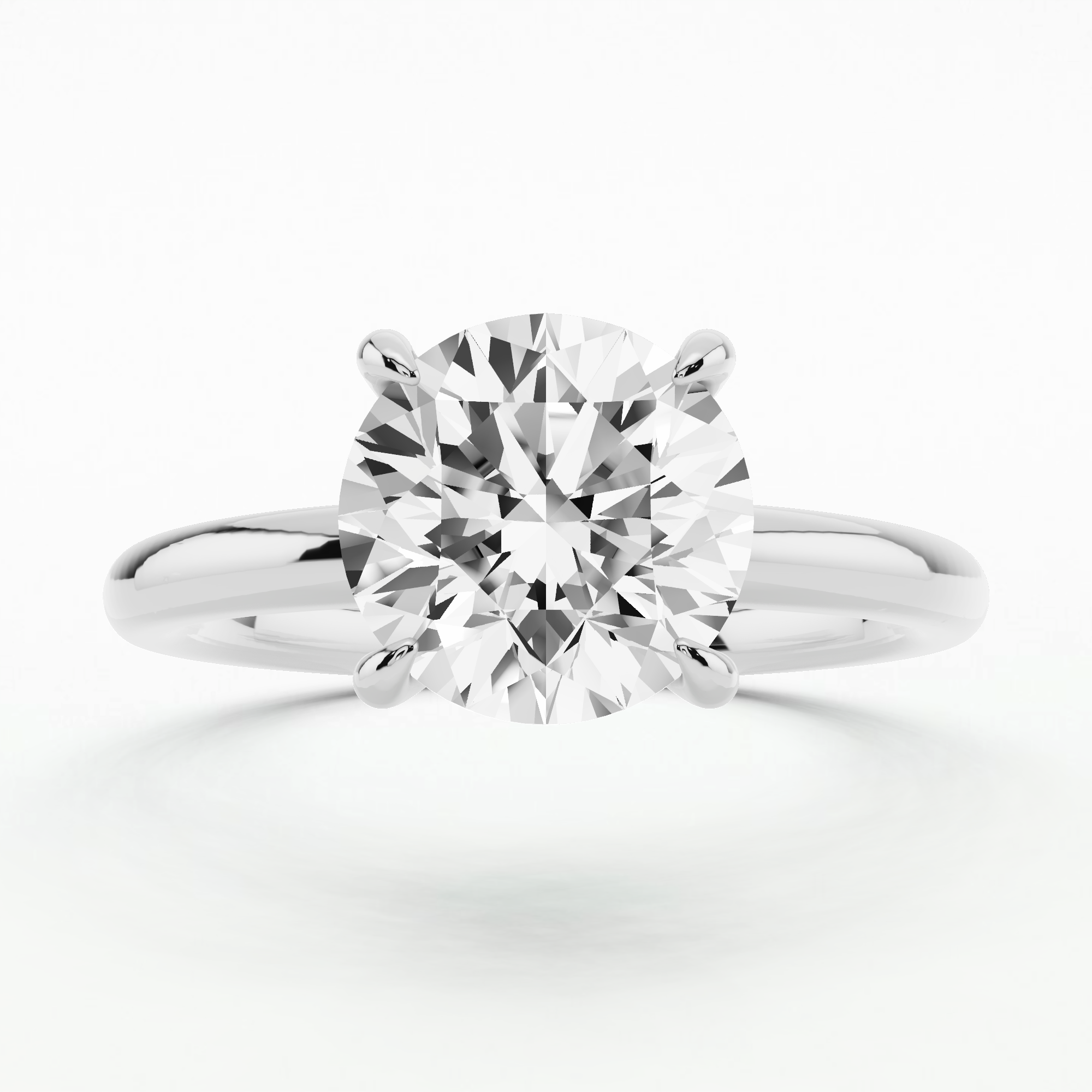 Plain Shank Solitaire Ring - Round