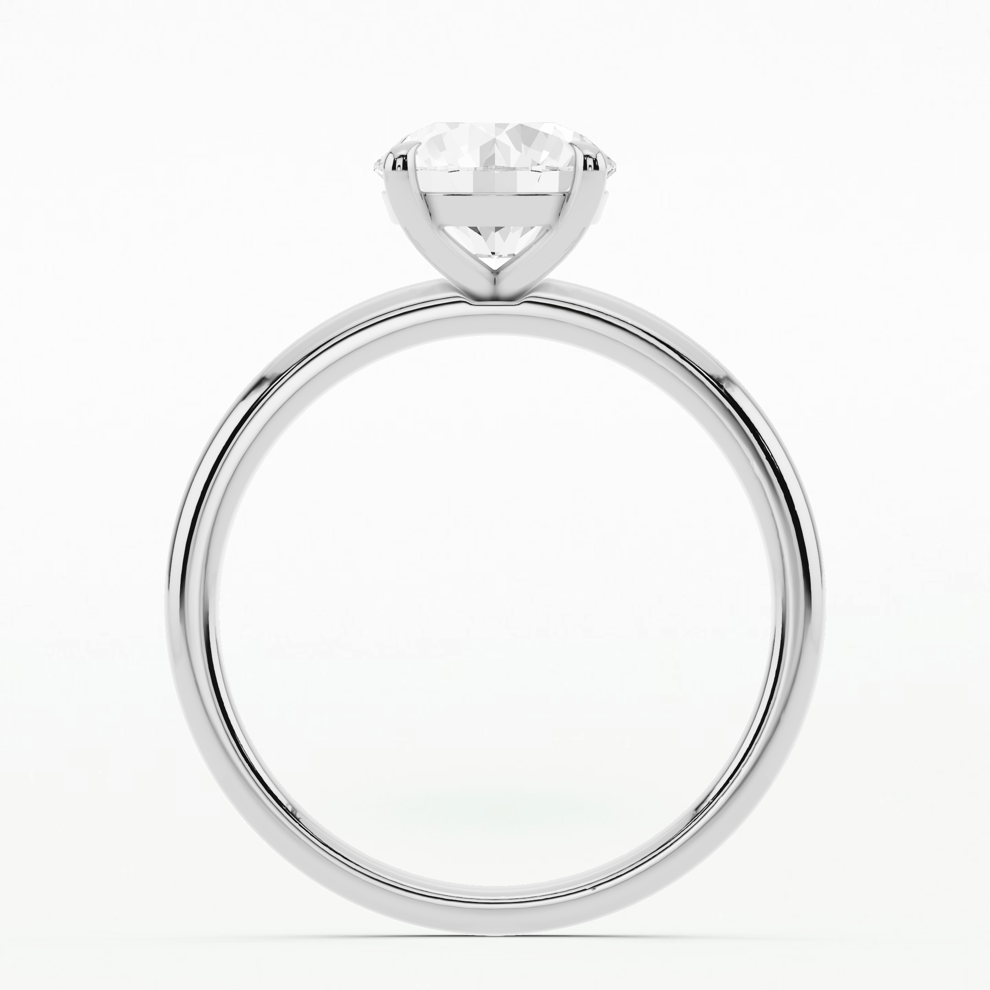 Plain Shank Solitaire Ring - Round
