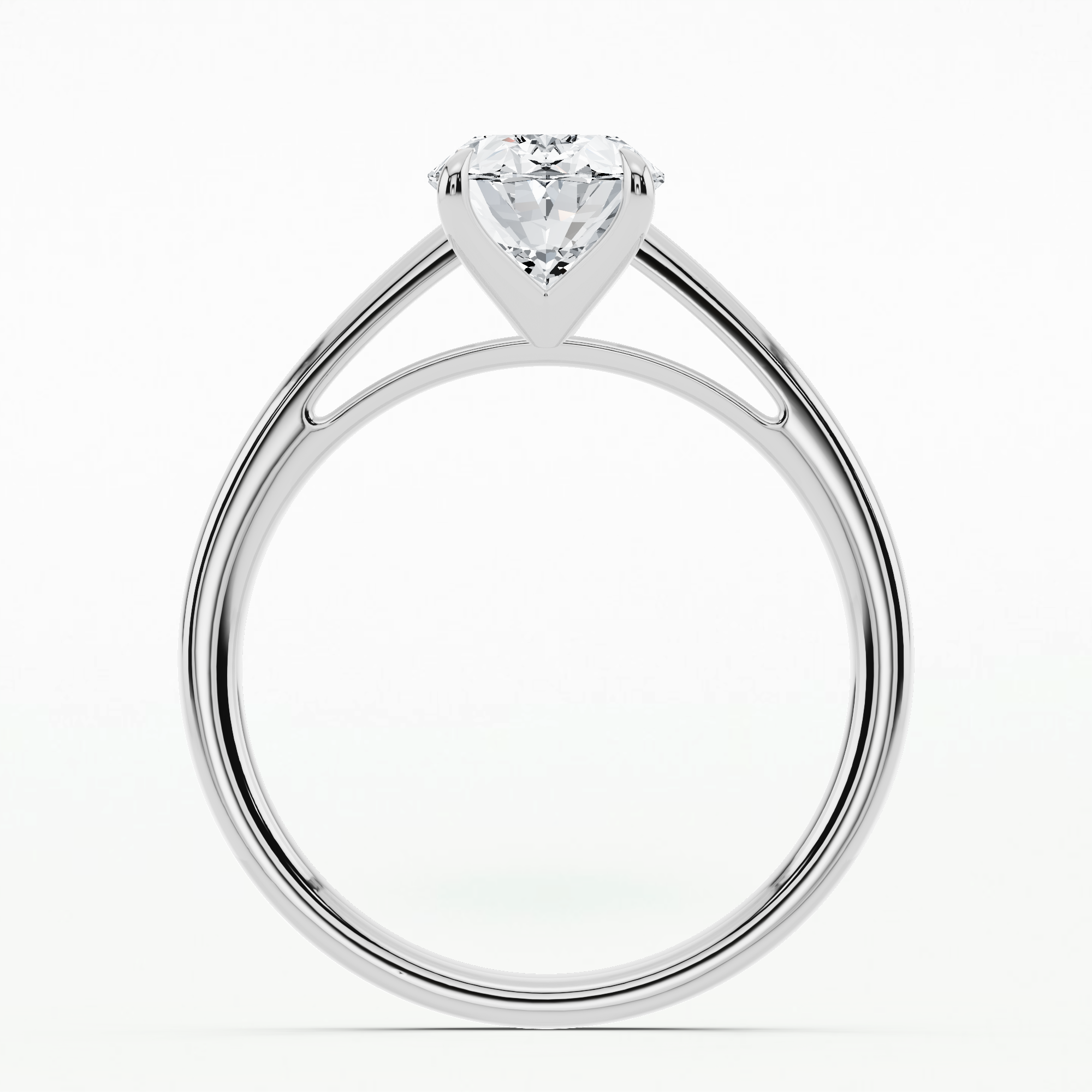 Aimee - Plain Shank Solitaire Ring - Oval