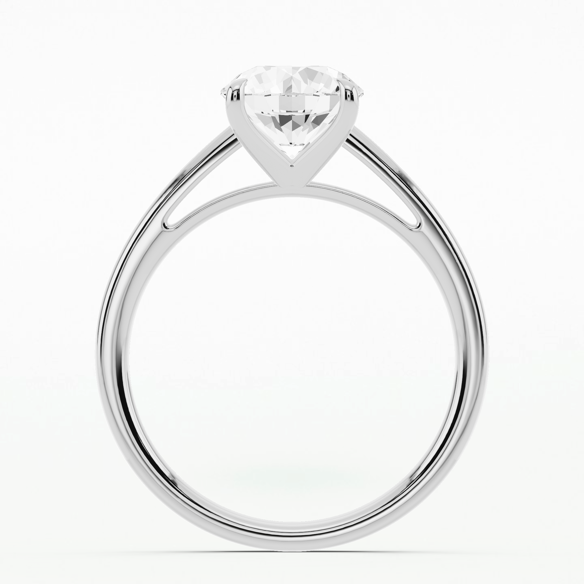 Aimee - Plain Shank Solitaire Ring - Round