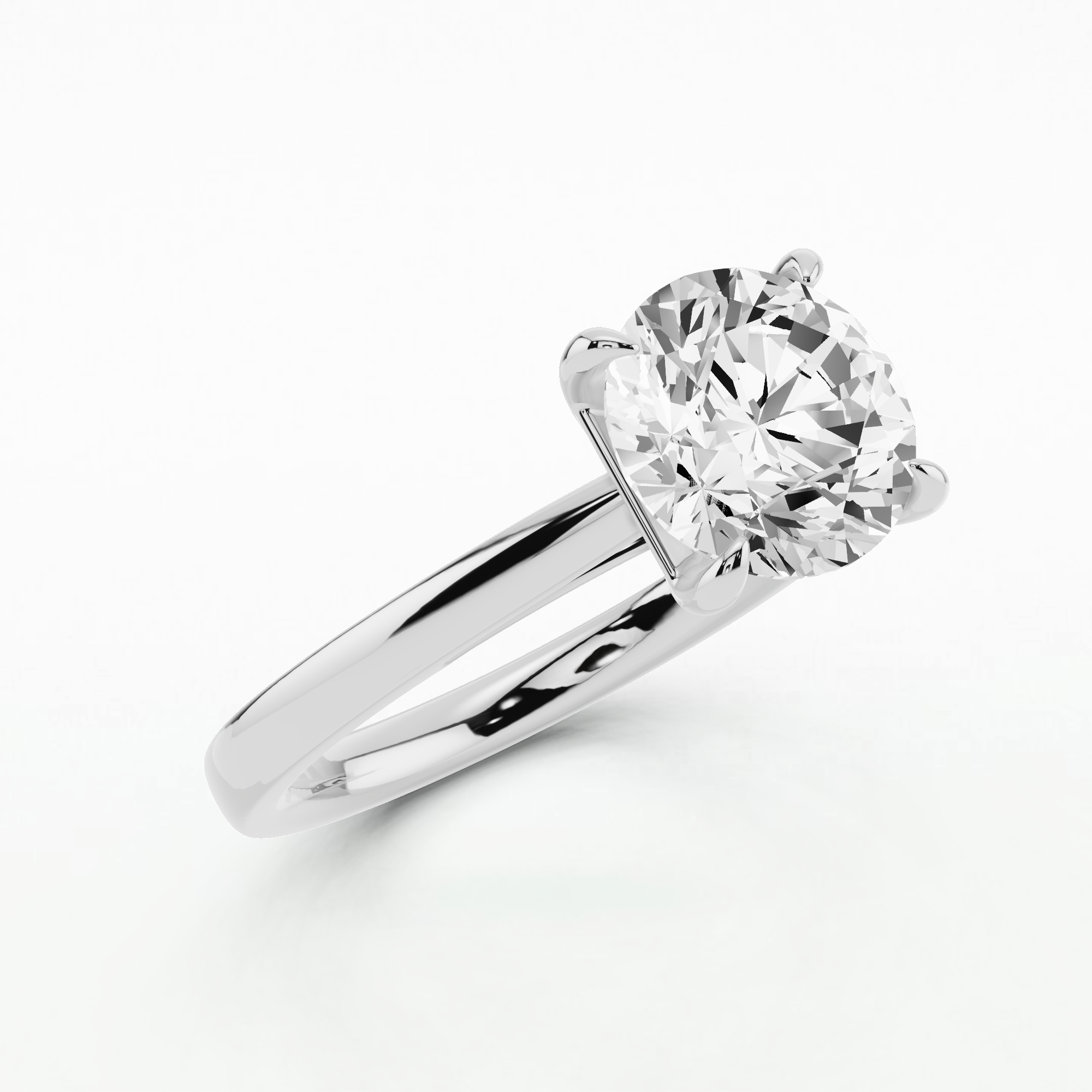 Aimee - Plain Shank Solitaire Ring - Round