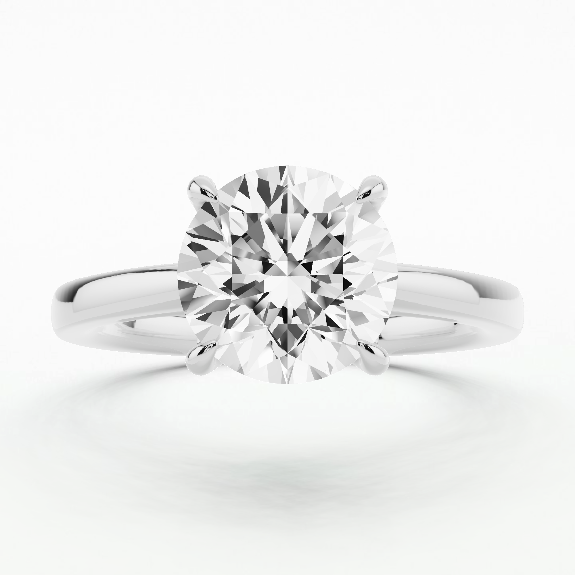 Aimee - Plain Shank Solitaire Ring - Round