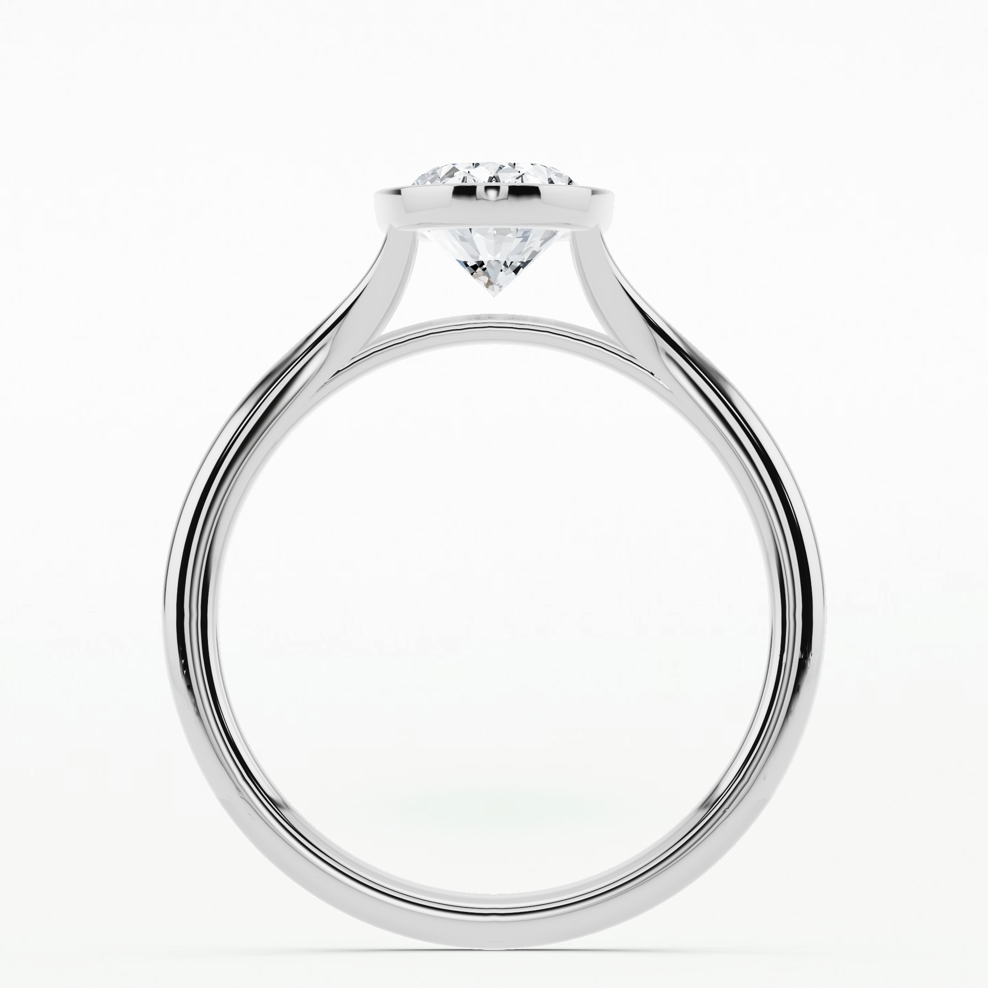 Celeste Bezel Set Solitaire Diamond Ring-Oval