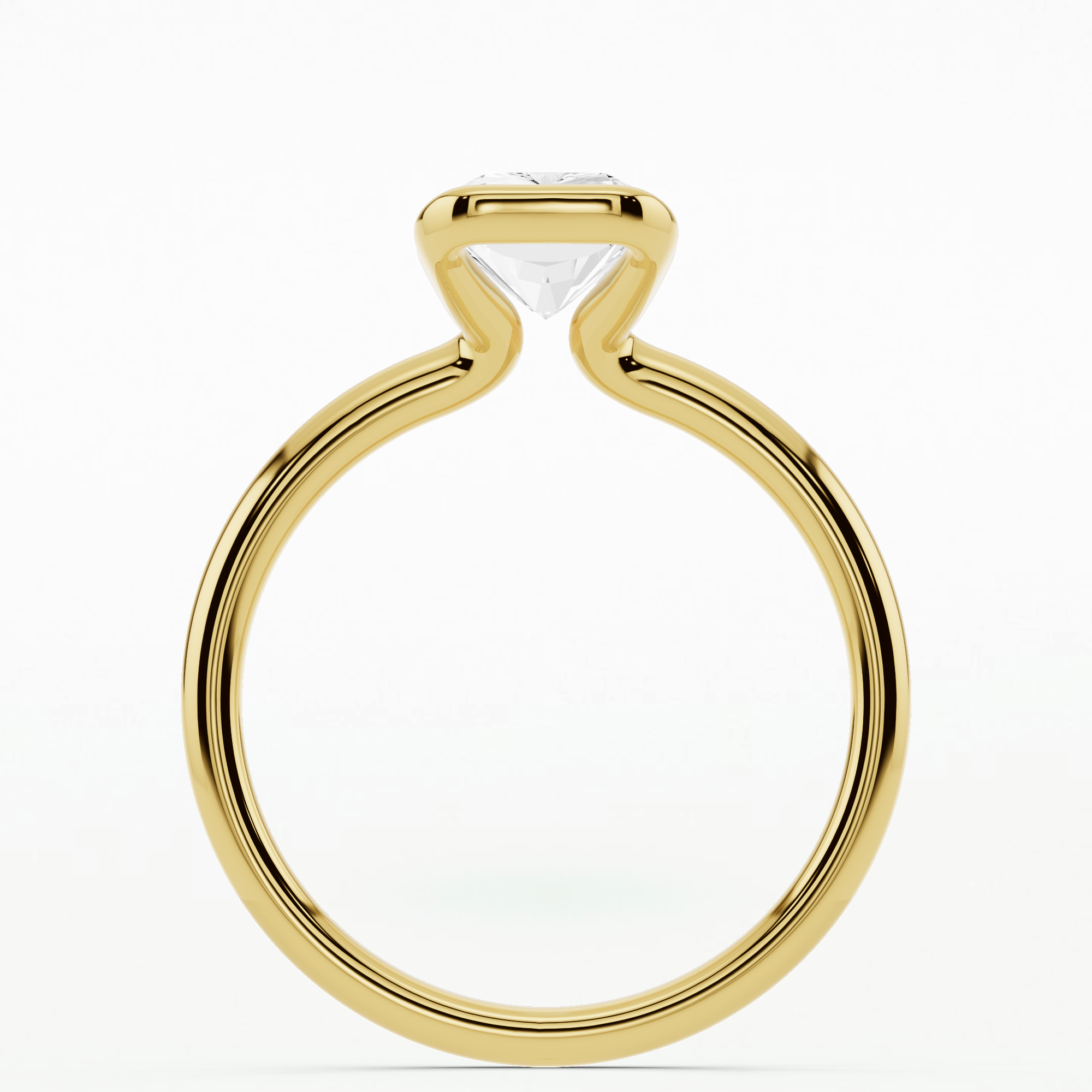 Ophelia Bezel Set Solitaire Diamond Ring-Radiant