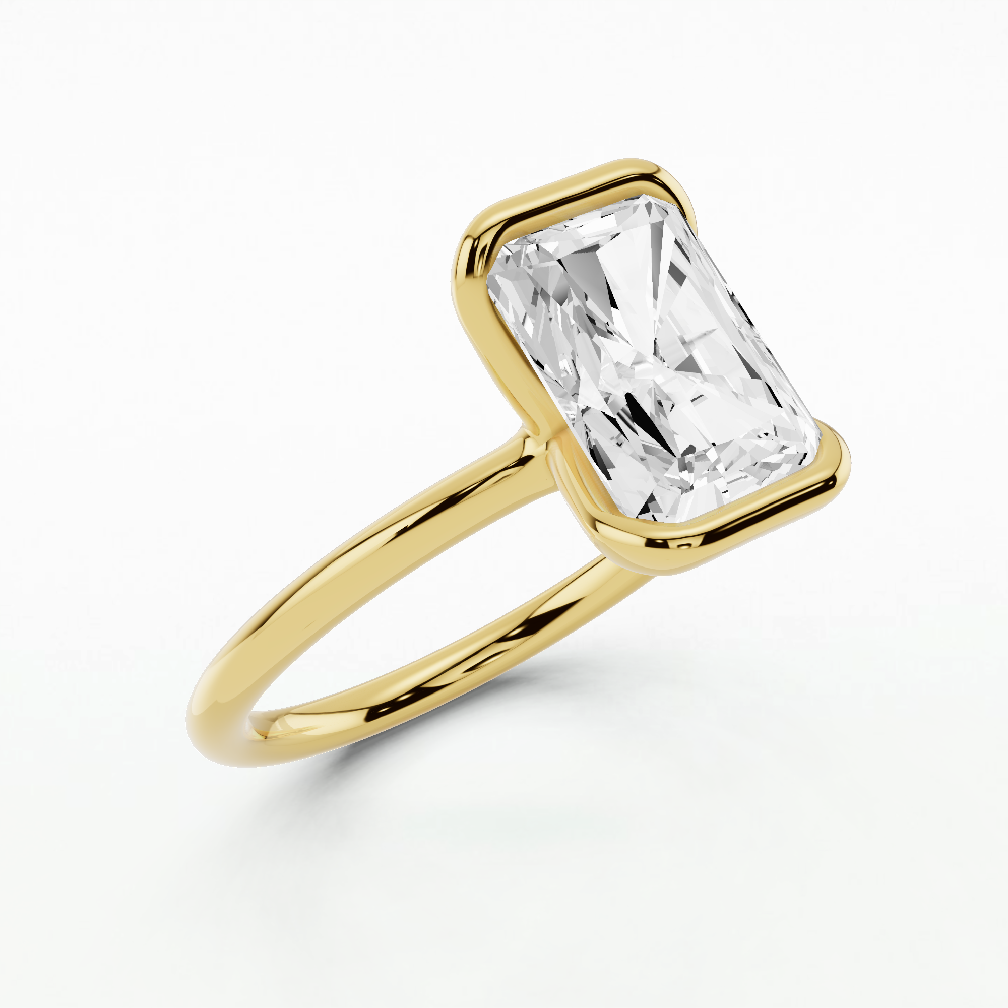 Ophelia Bezel Set Solitaire Diamond Ring-Radiant