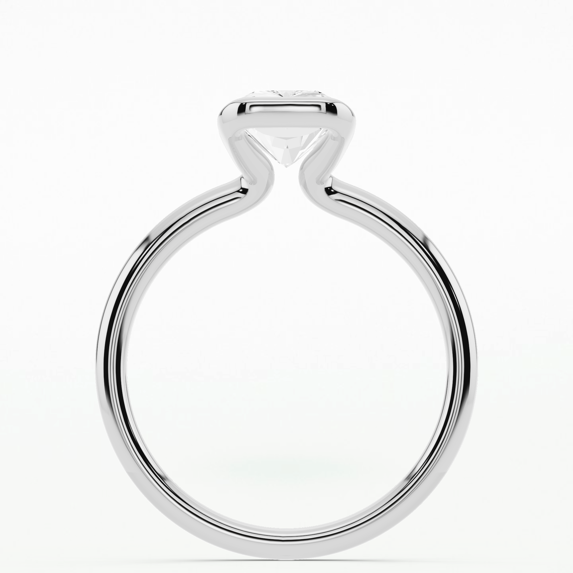Ophelia Bezel Set Solitaire Diamond Ring-Radiant