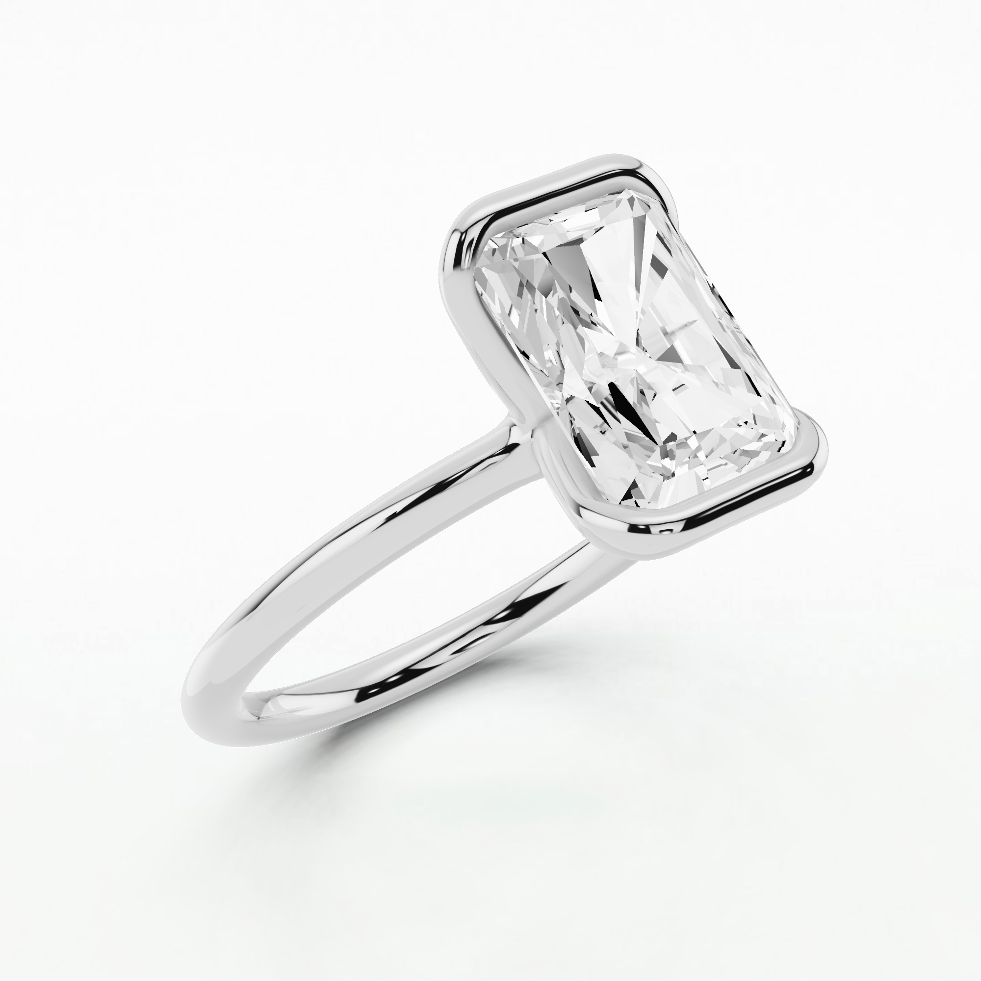 Ophelia Bezel Set Solitaire Diamond Ring-Radiant