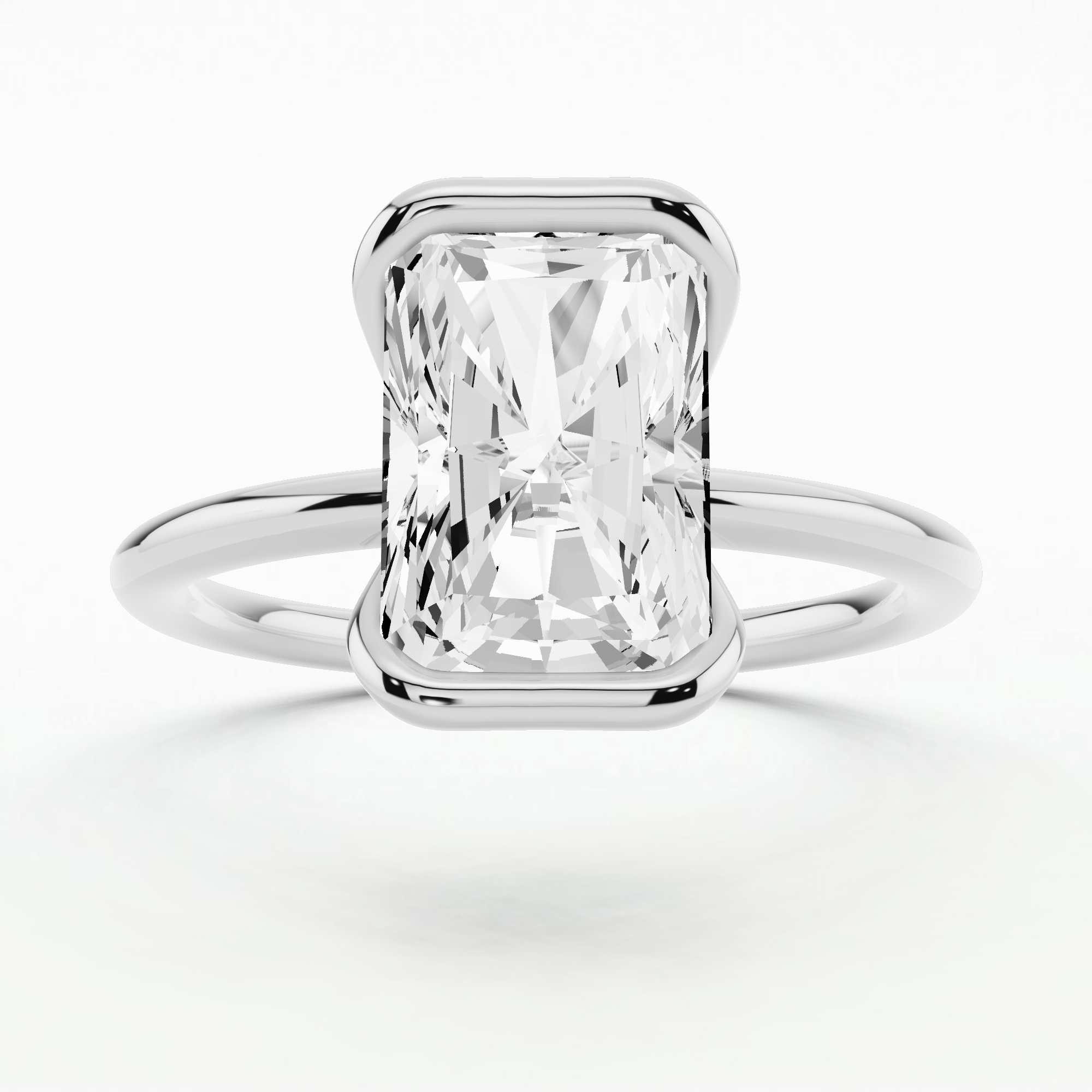 Ophelia Bezel Set Solitaire Diamond Ring-Radiant
