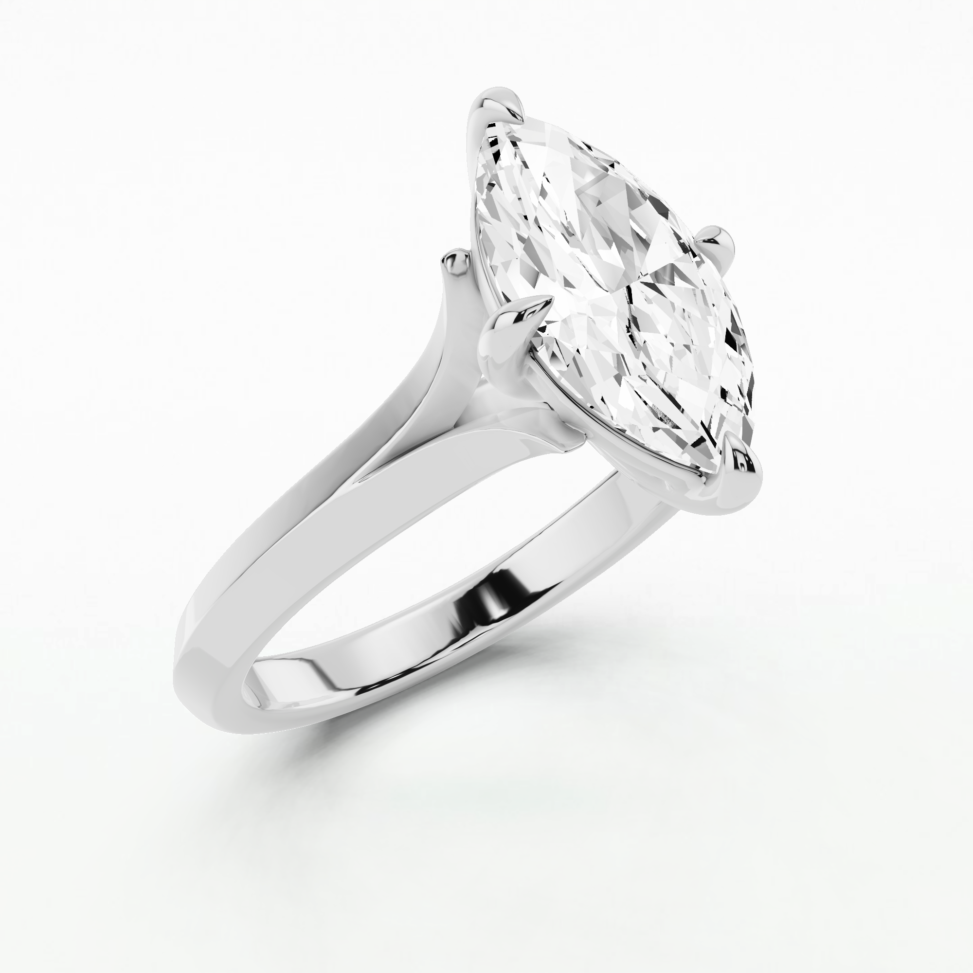 Radiant Whisper Solitaire Diamond Ring-Marquise