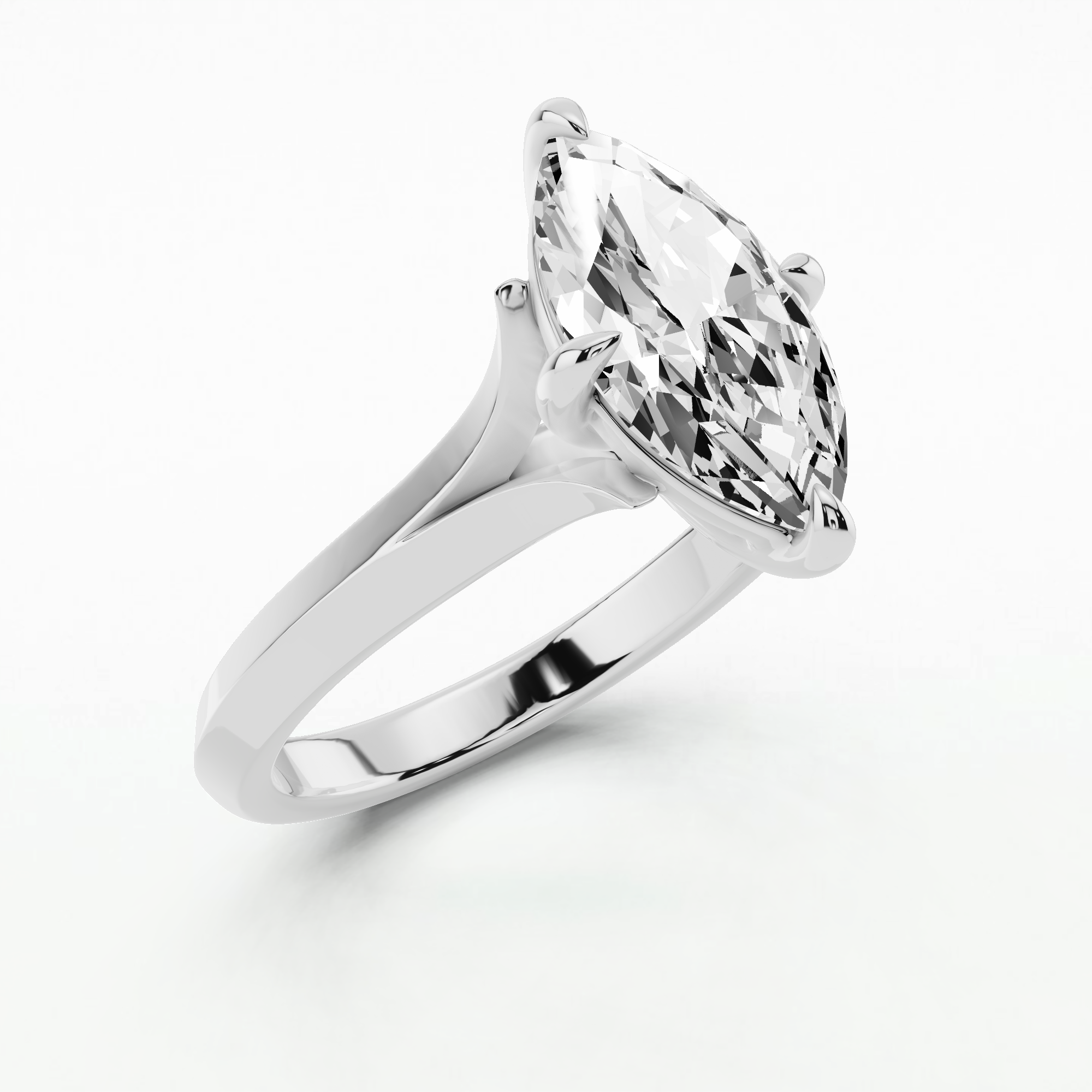 Radiant Whisper Solitaire Diamond Ring - Marquise