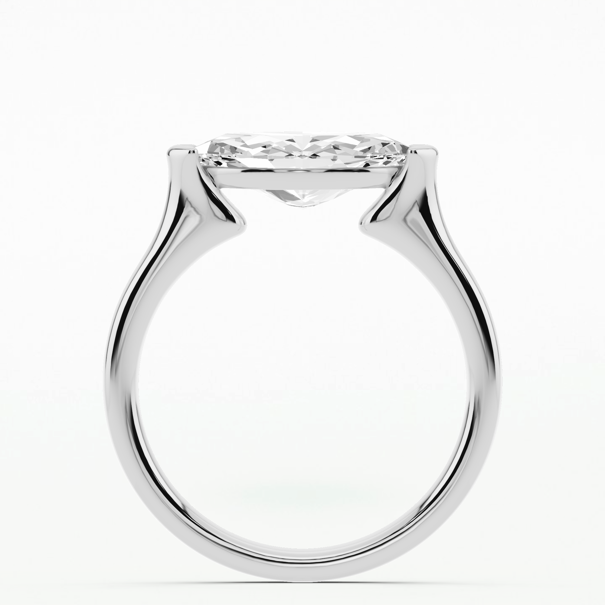 Modern Floating Marquise Solitaire Ring - Marquise