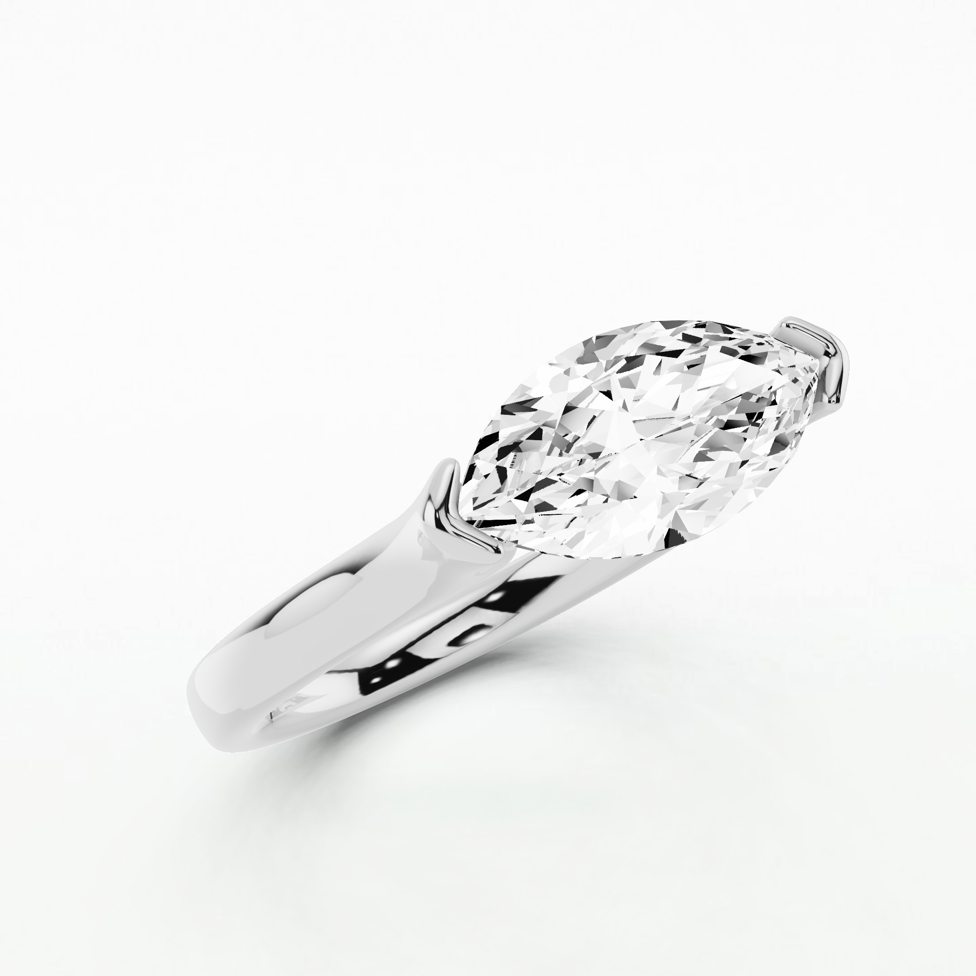 Modern Floating Marquise Solitaire Ring-Marquise