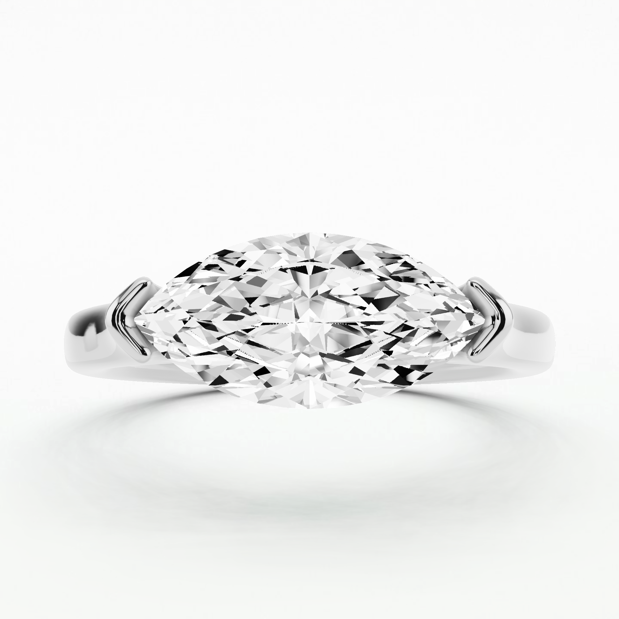 Modern Floating Marquise Solitaire Ring-Marquise