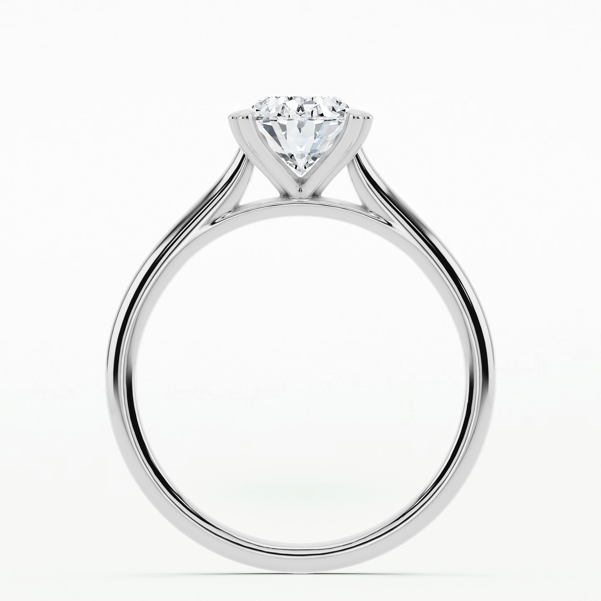True Heart Solitaire Ring-Oval