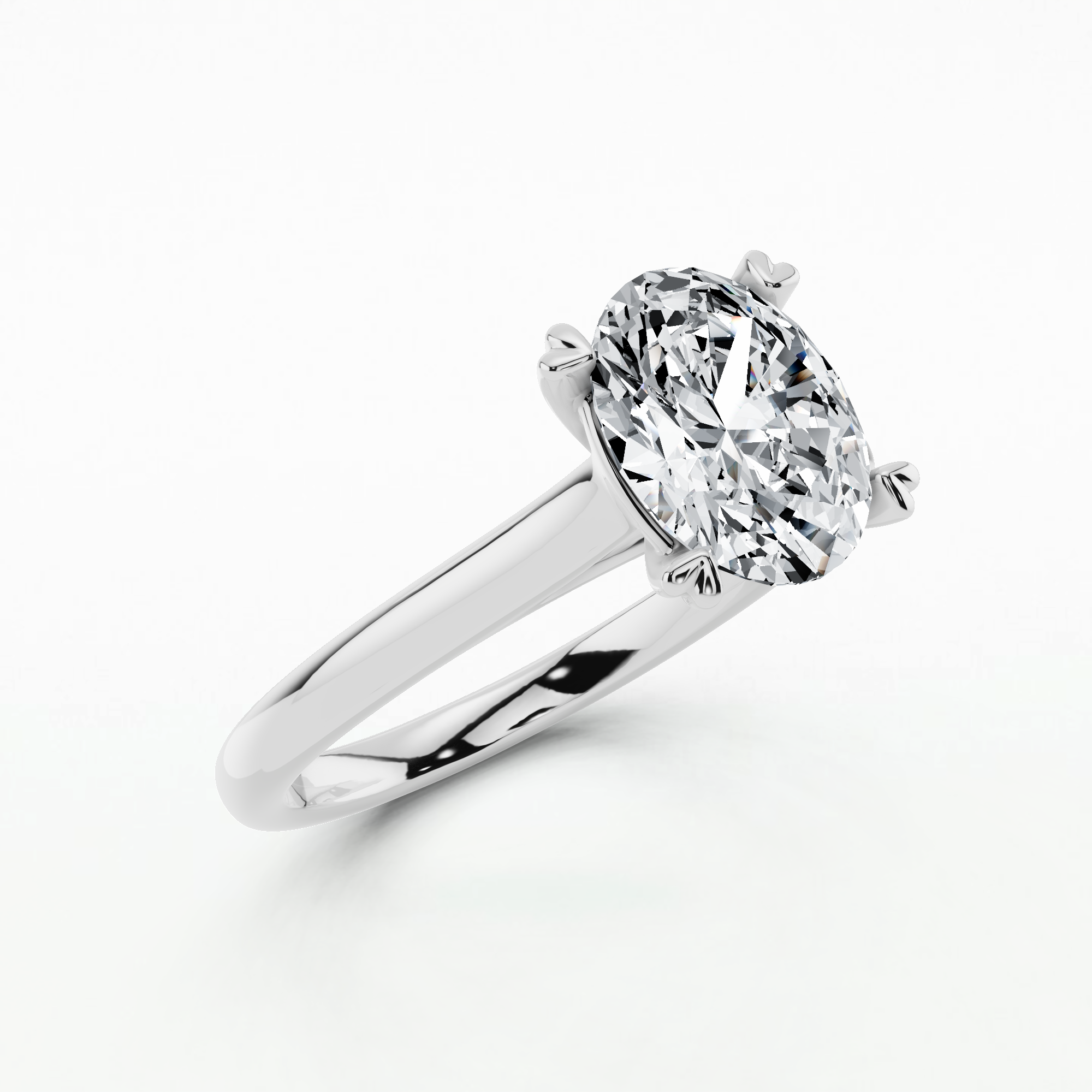 True Heart Solitaire Ring-Oval