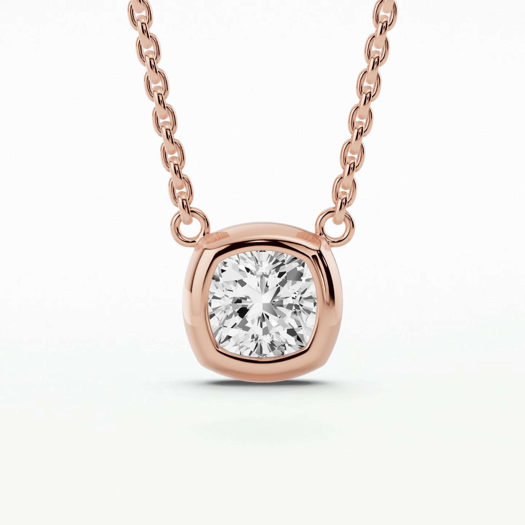 Bezel-Set Solitaire Pendant-Cushion