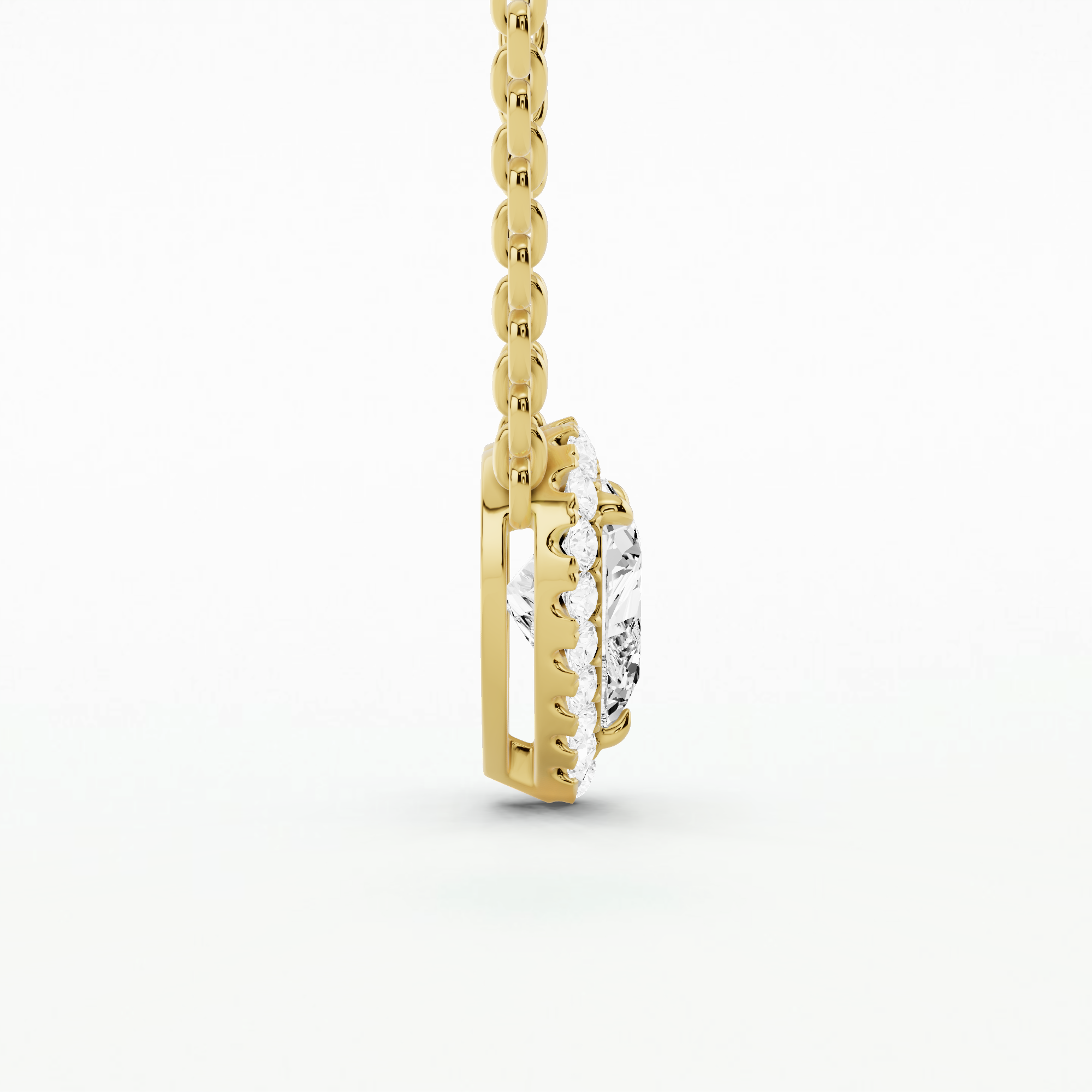 Halo Solitaire Pendant-Heart