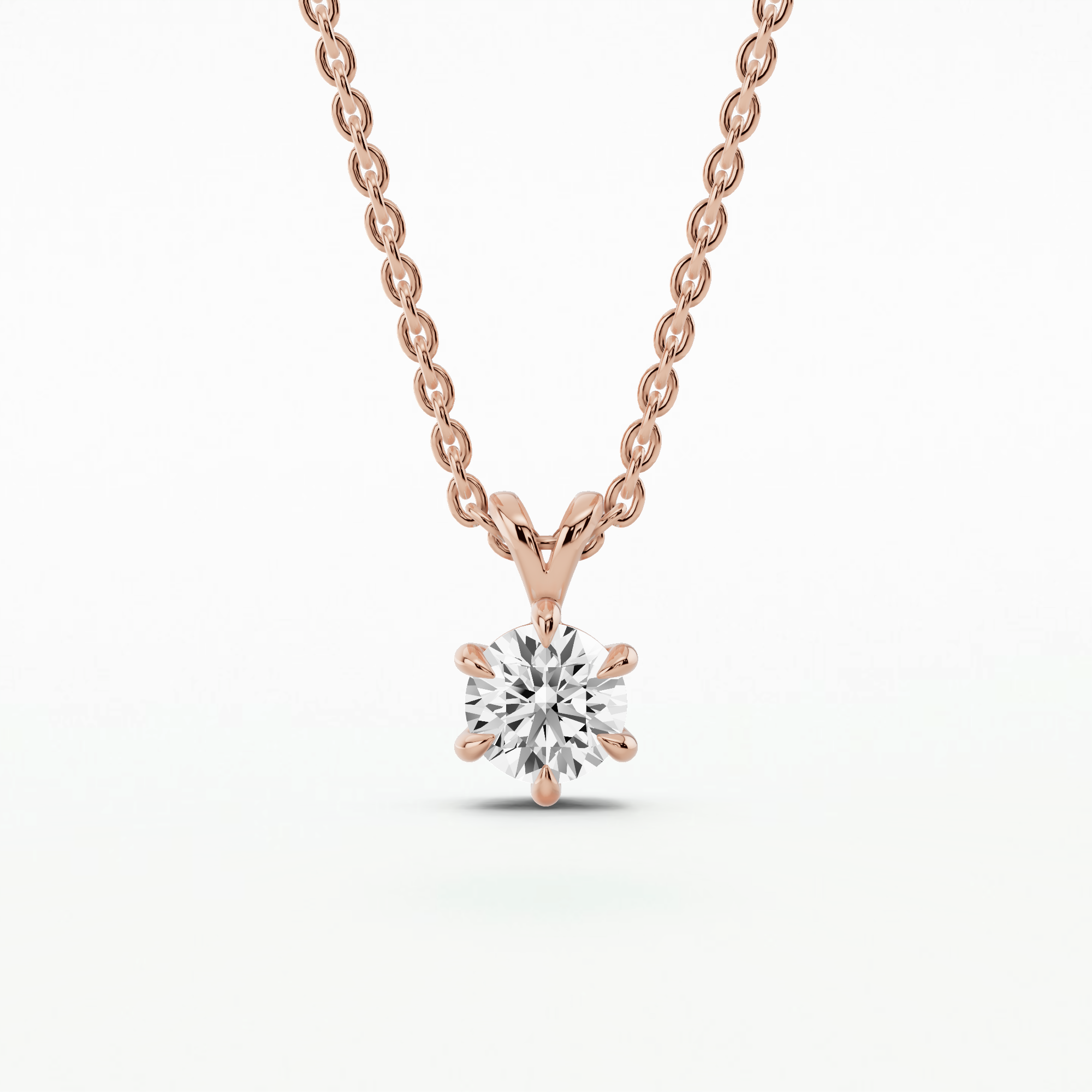 6 Prong Solitaire Pendant-Round