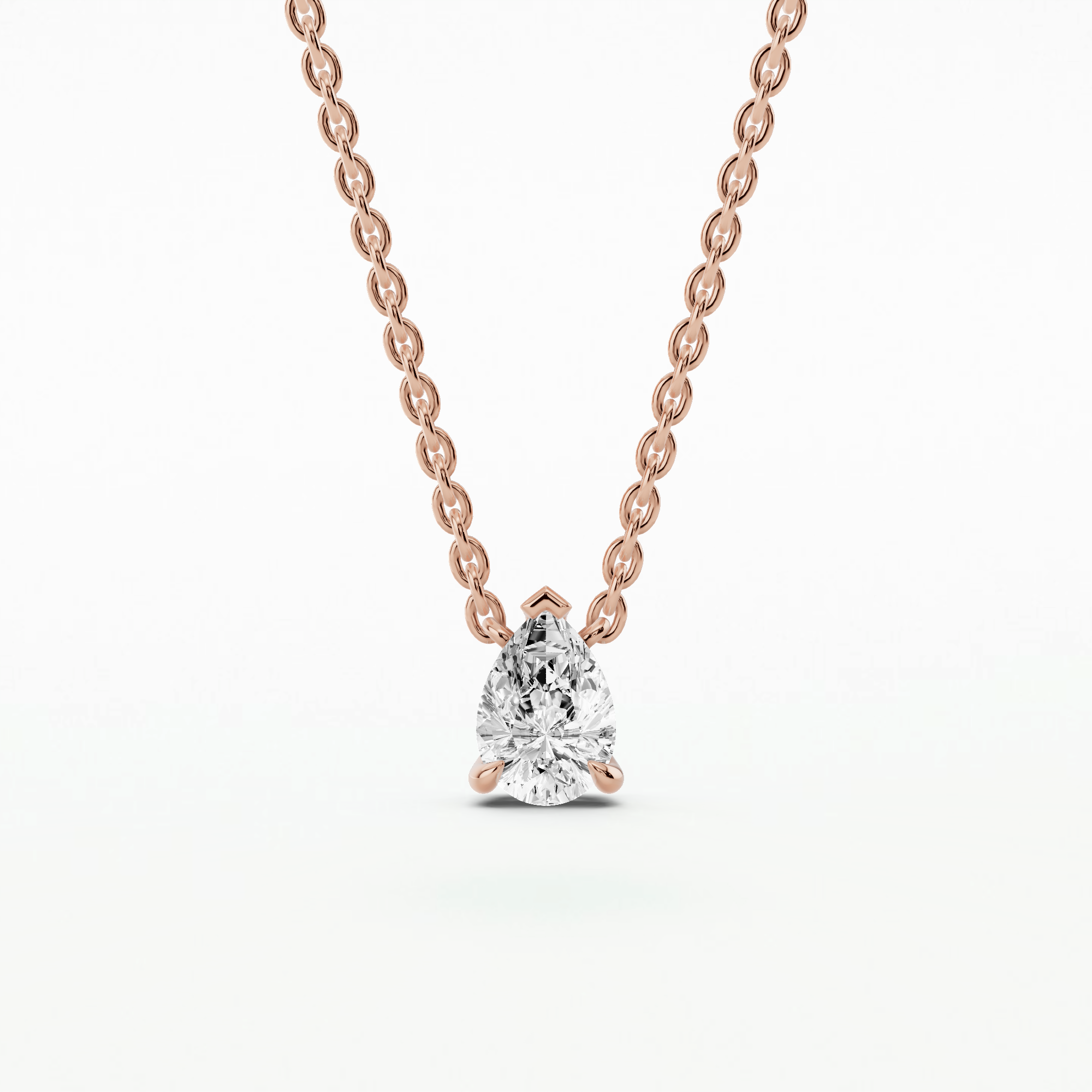 4 Prong Solitaire Pendant-Pear