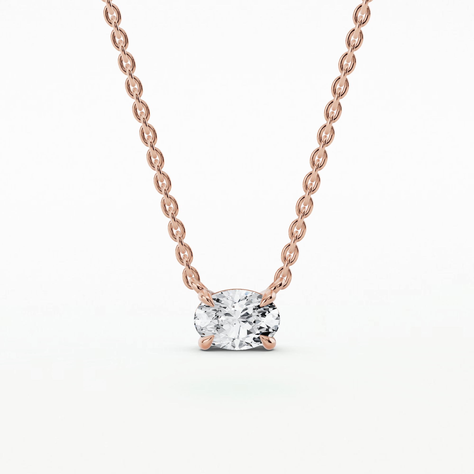 4 Prong Solitaire Pendant-Oval