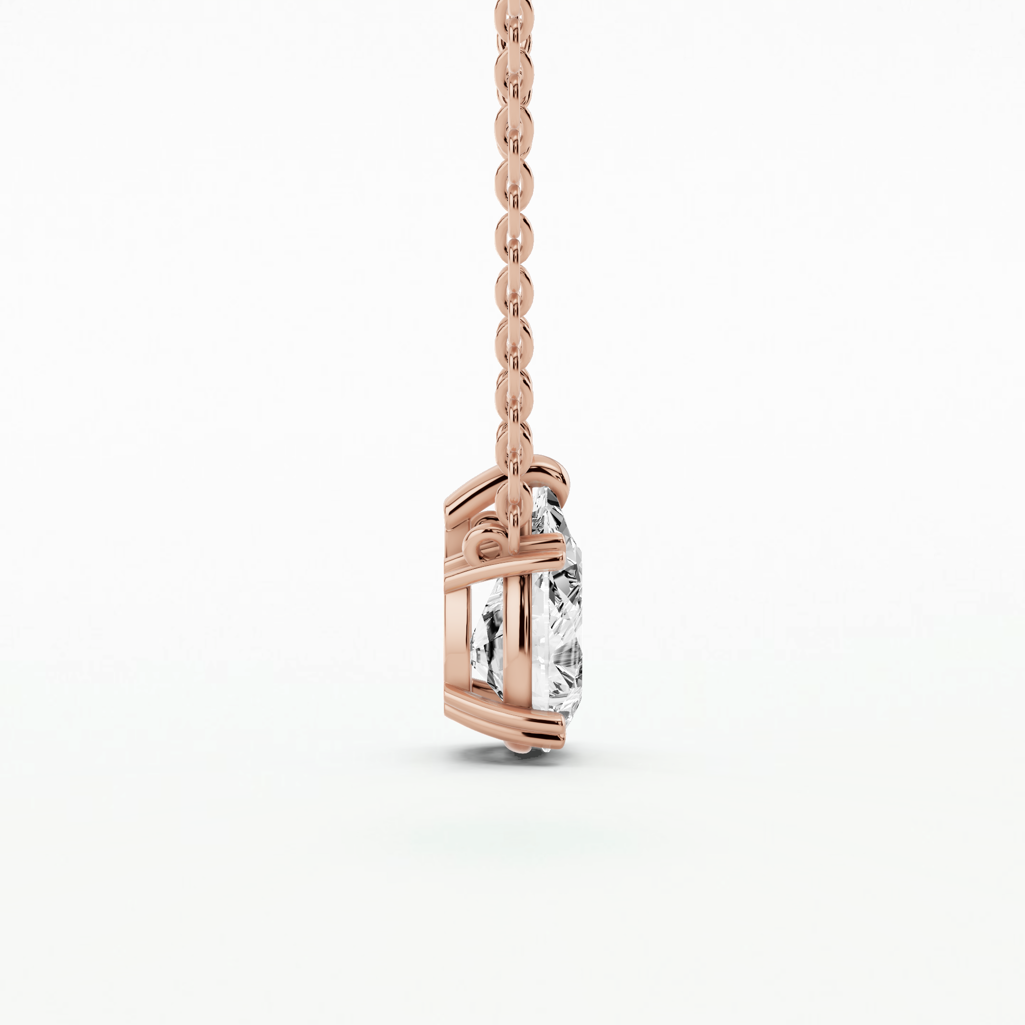 Nova Heart-Prong Solitaire Pendant-Pear