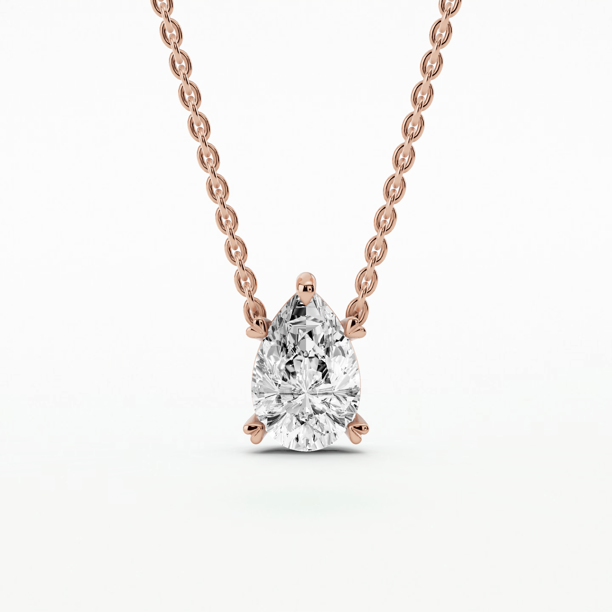 Nova Heart-Prong Solitaire Pendant-Pear