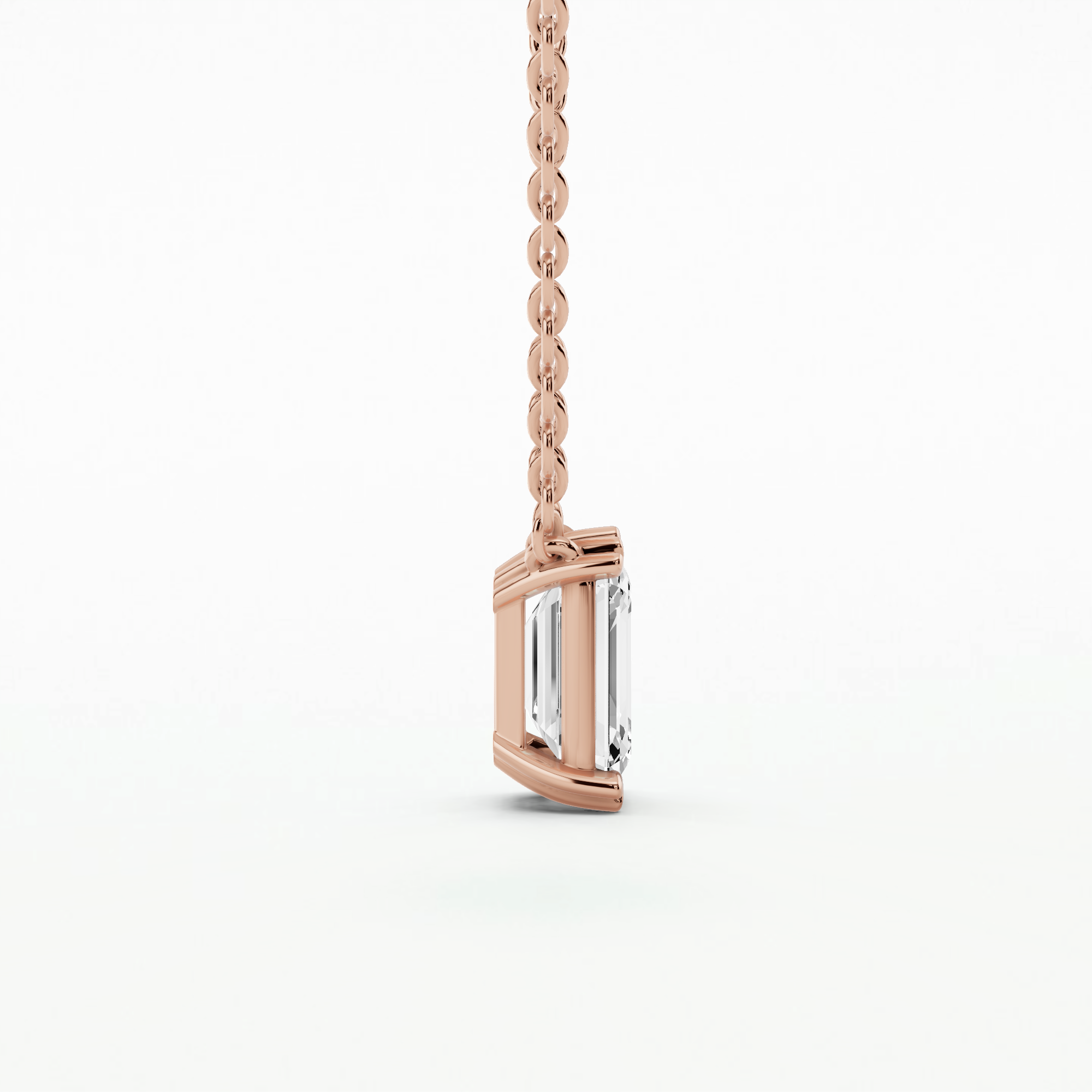 Nova Heart-Prong Solitaire Pendant-Emerald Cut