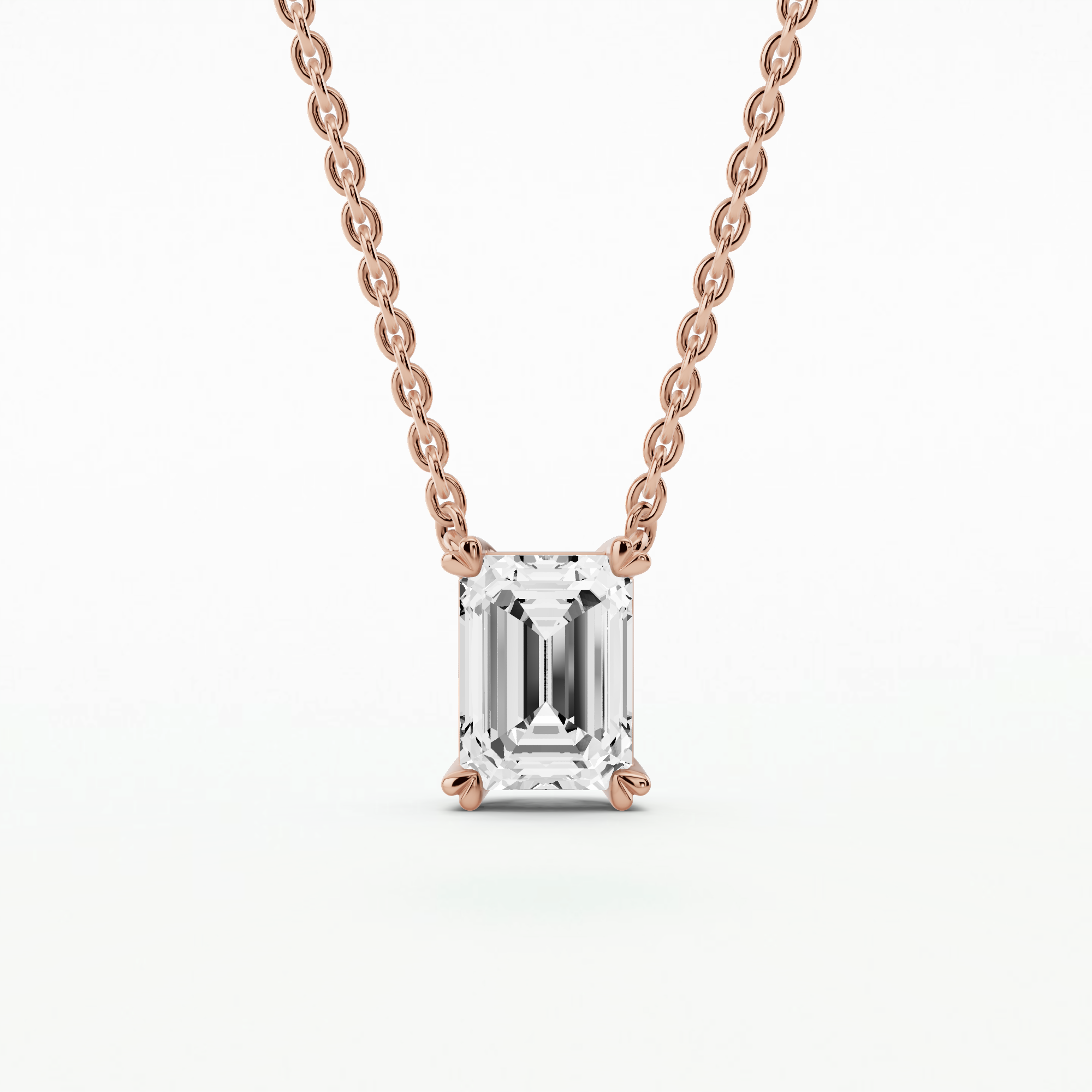 Nova Heart-Prong Solitaire Pendant-Emerald Cut