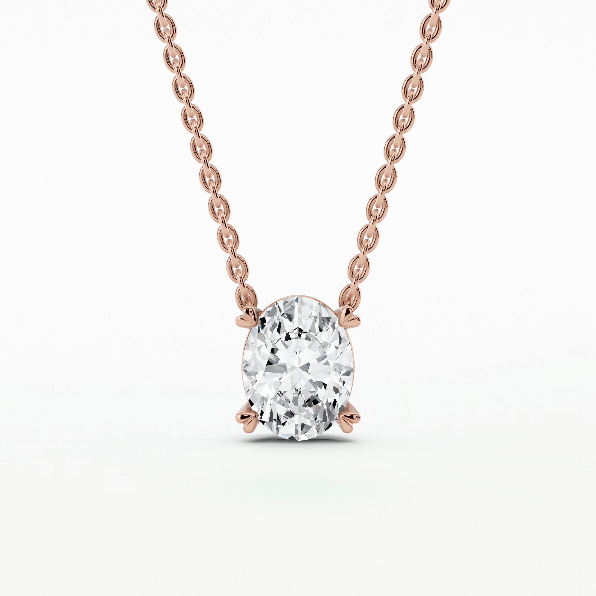 Nova Heart-Prong Solitaire Pendant-Oval