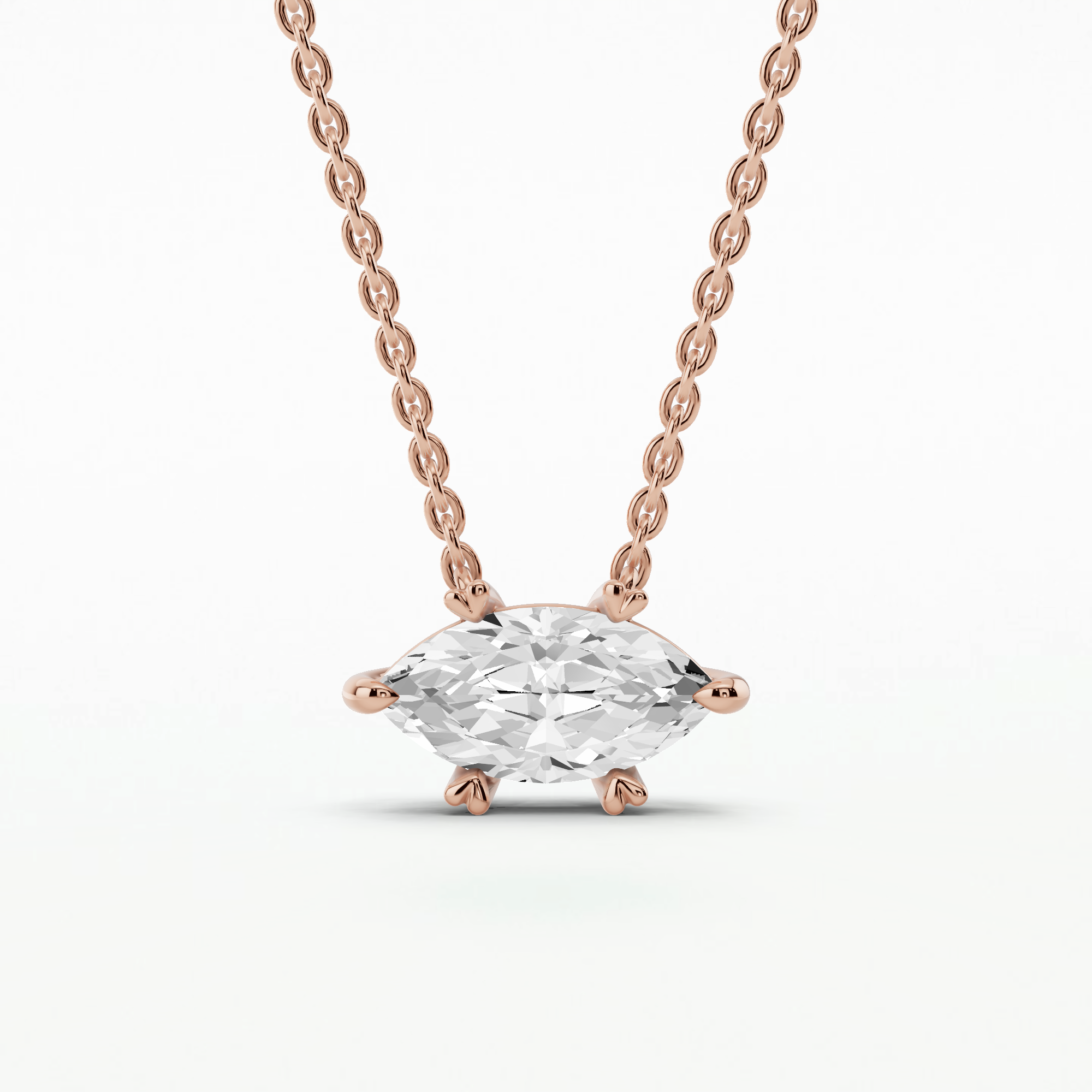 Nova Heart-Prong Solitaire Pendant-Marquise