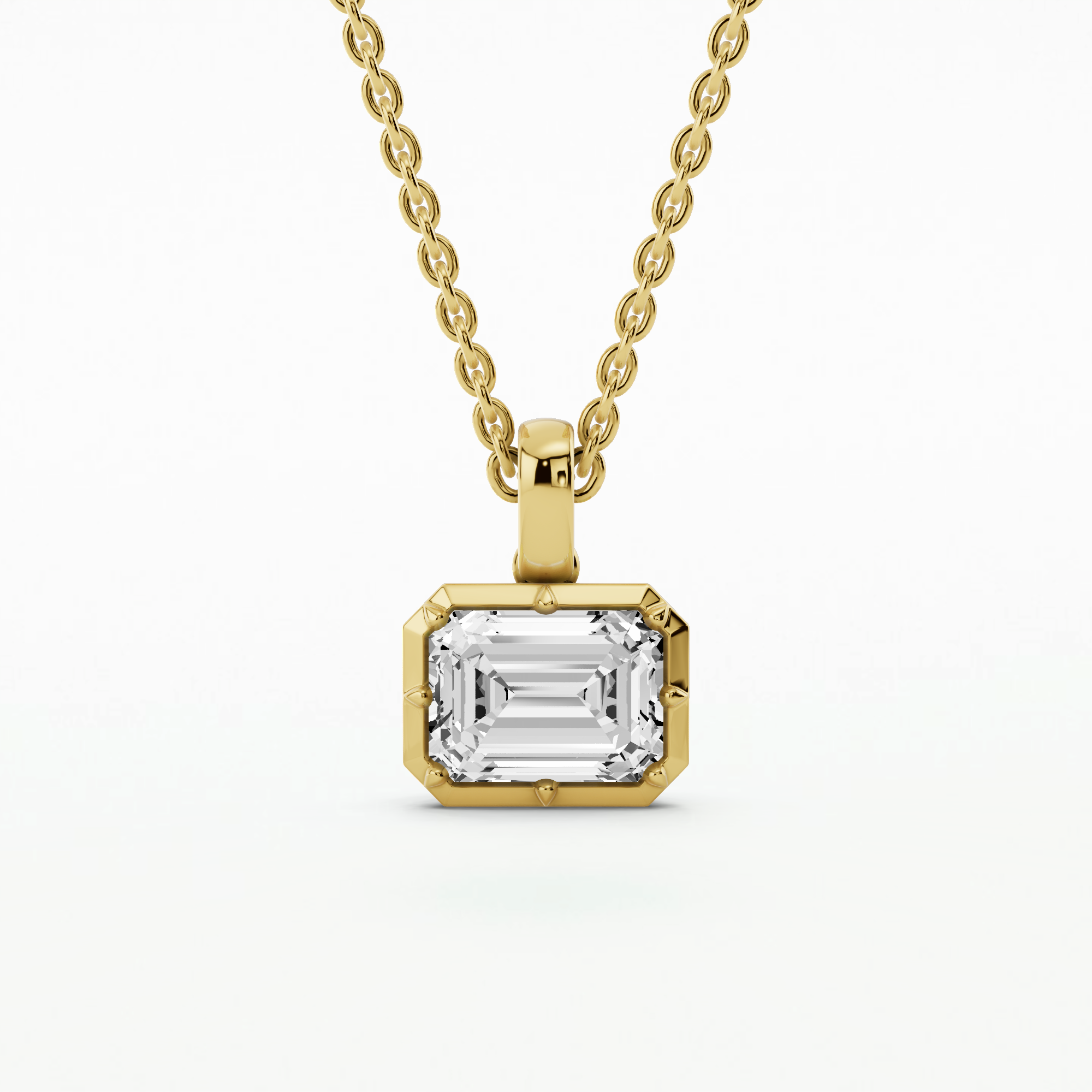 Romance Solitaire Pendant-Emerald Cut