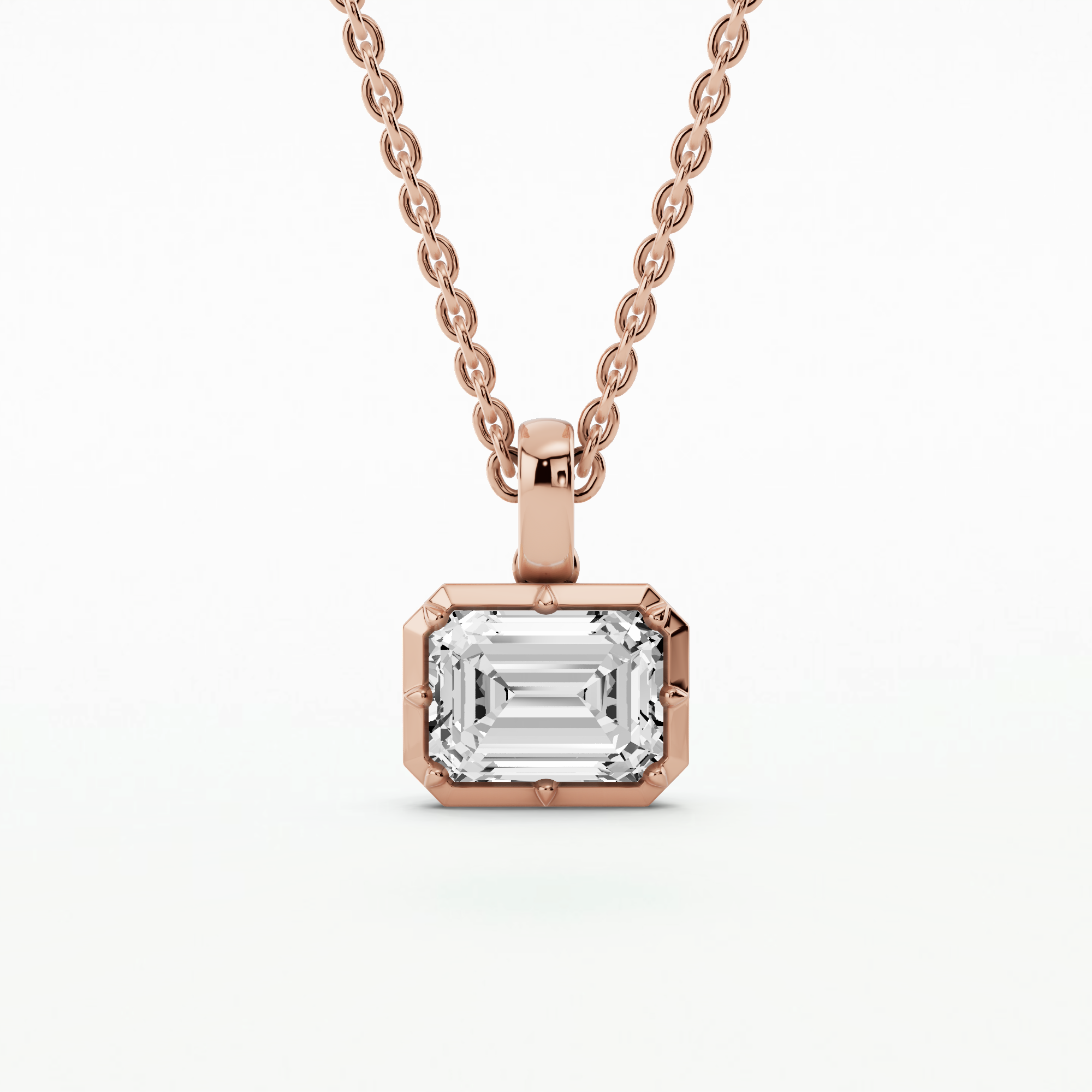 Romance Solitaire Pendant-Emerald Cut
