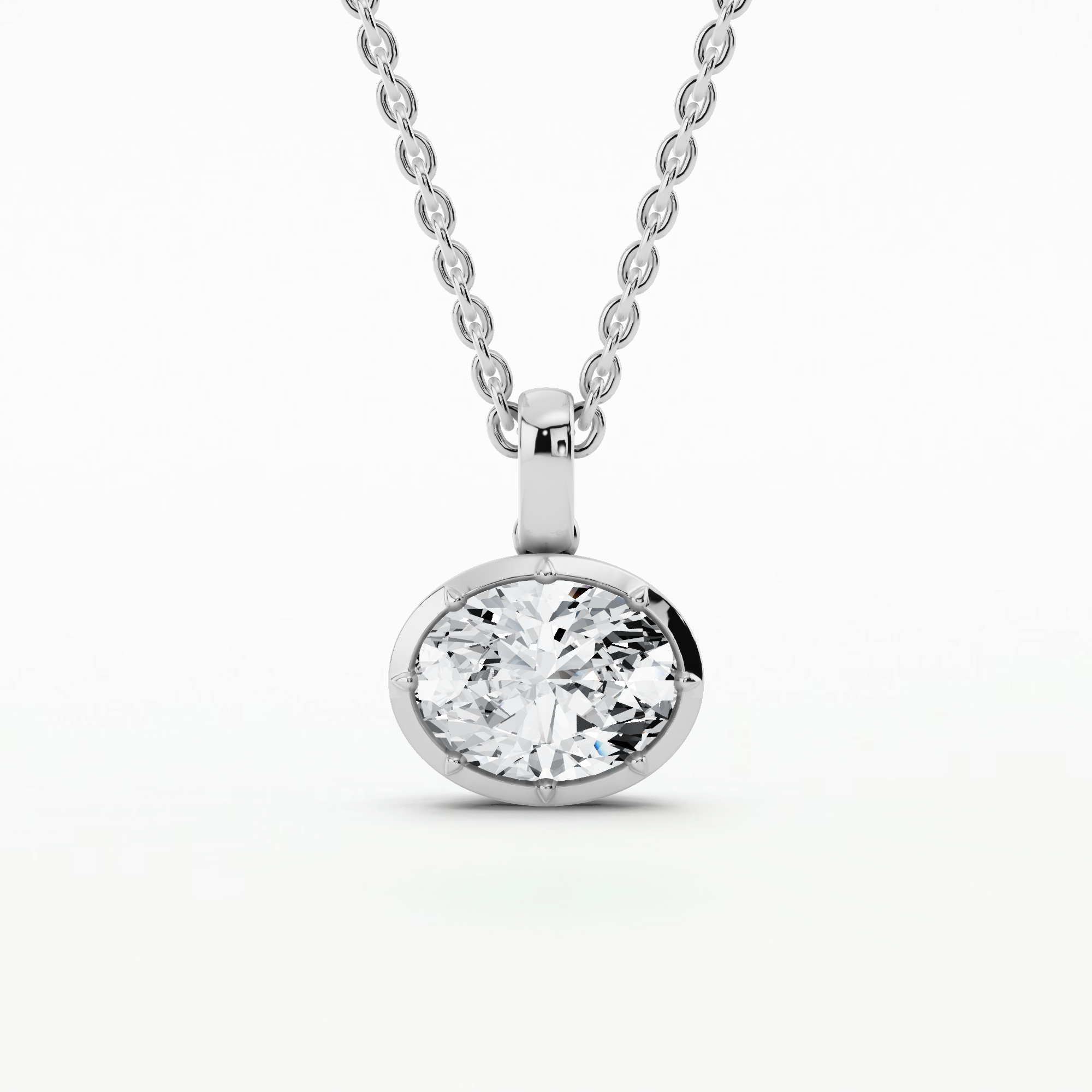 Romance Solitaire Pendant-Oval