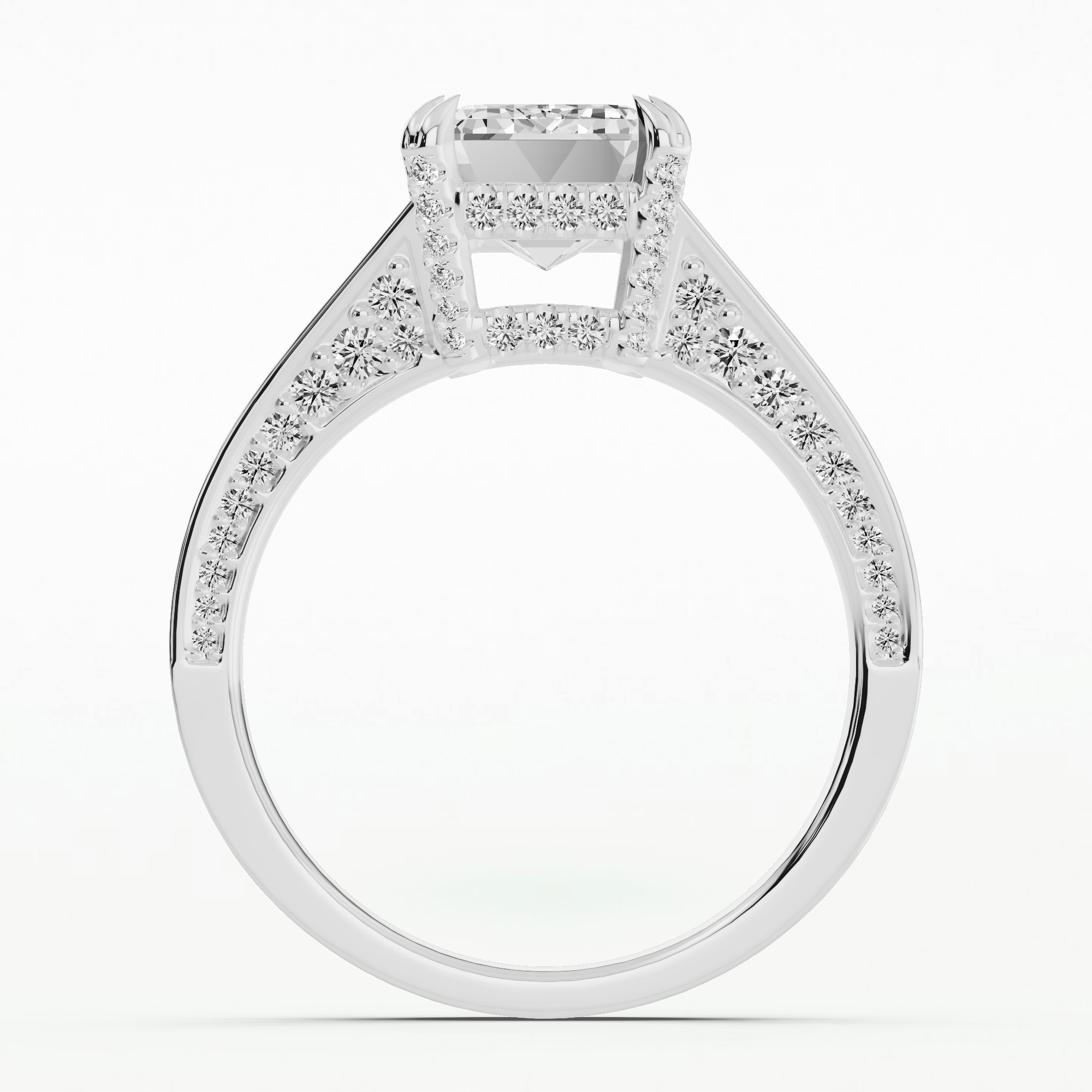 La Lune Solitaire Ring-Emerald Cut