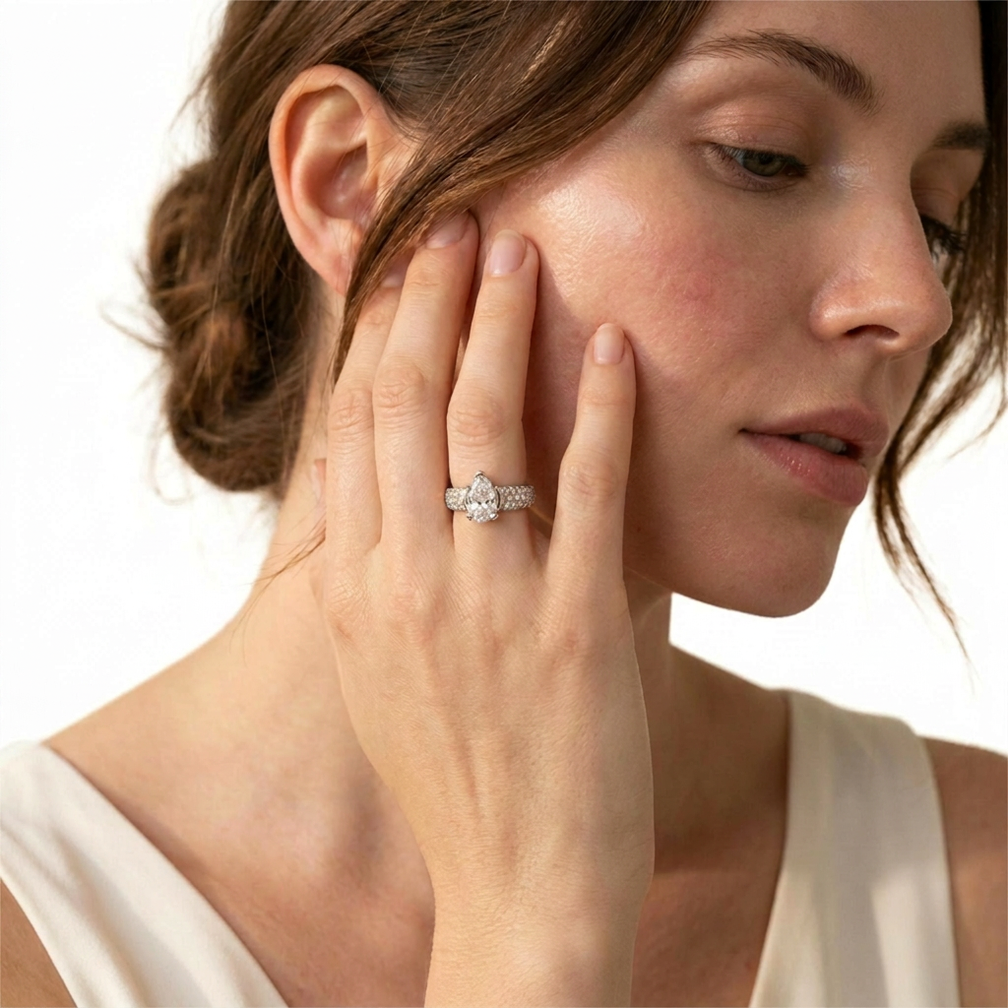 Oasis Solitaire Ring-Pear