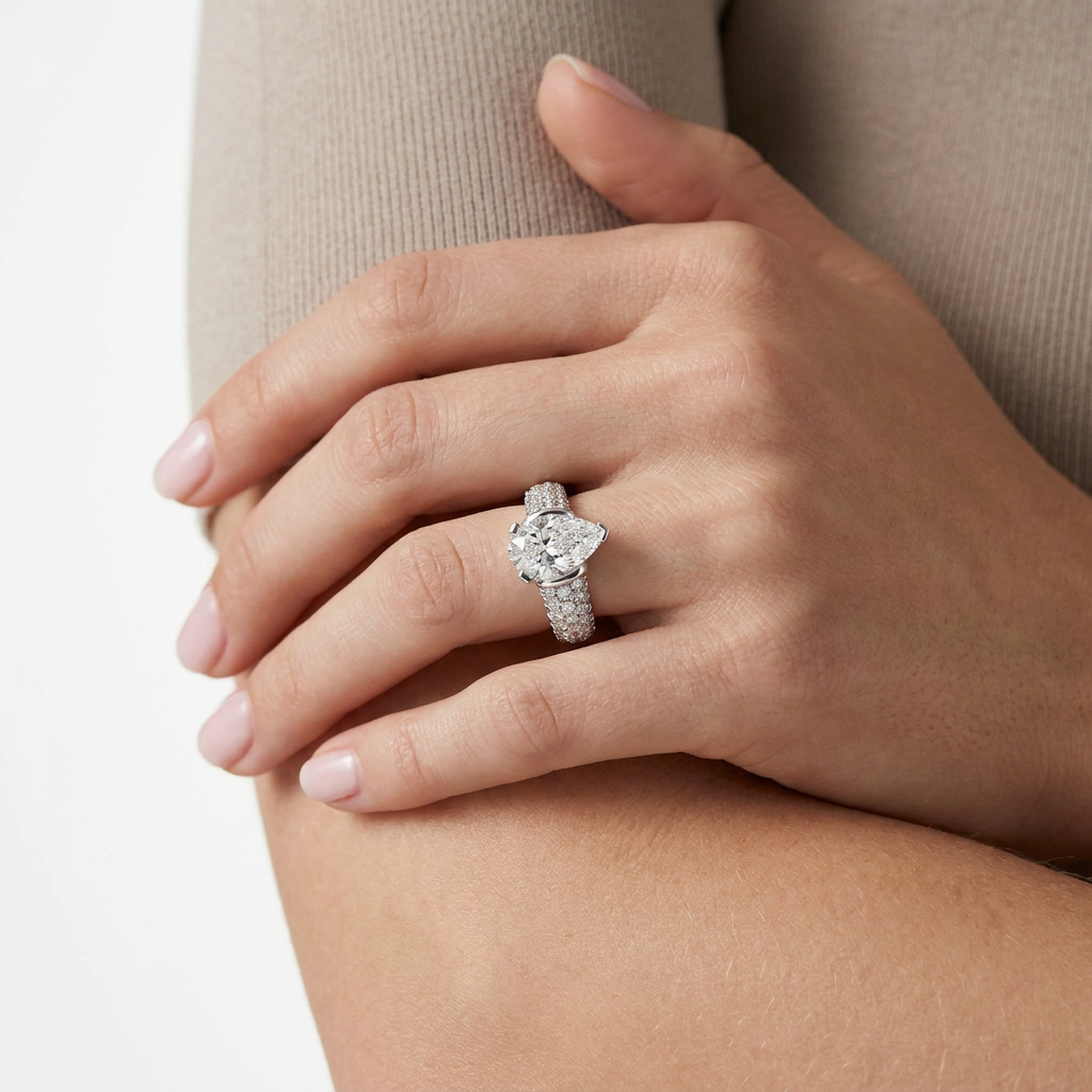 Oasis Solitaire Ring-Pear