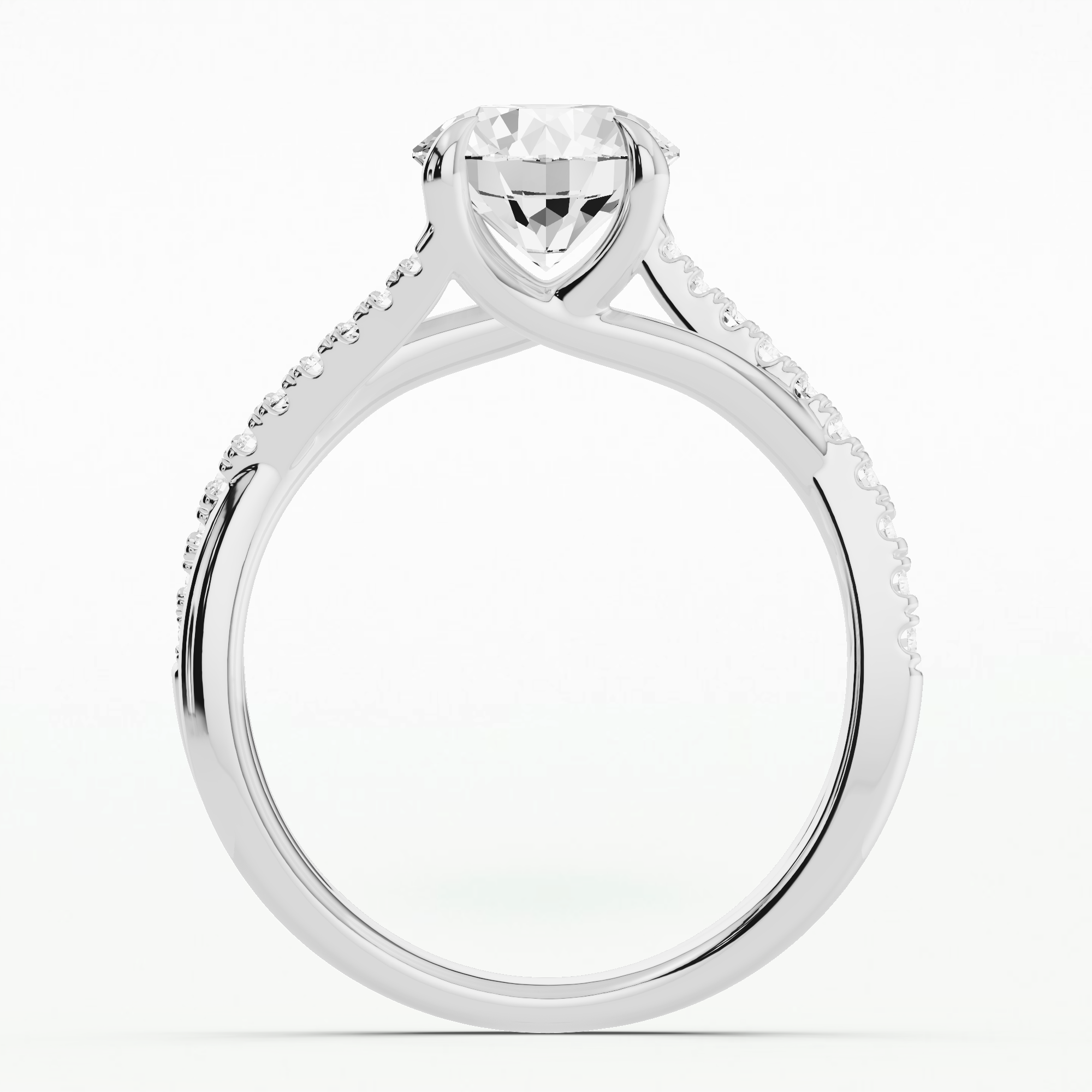 Intertwined Solitaire Ring-Round