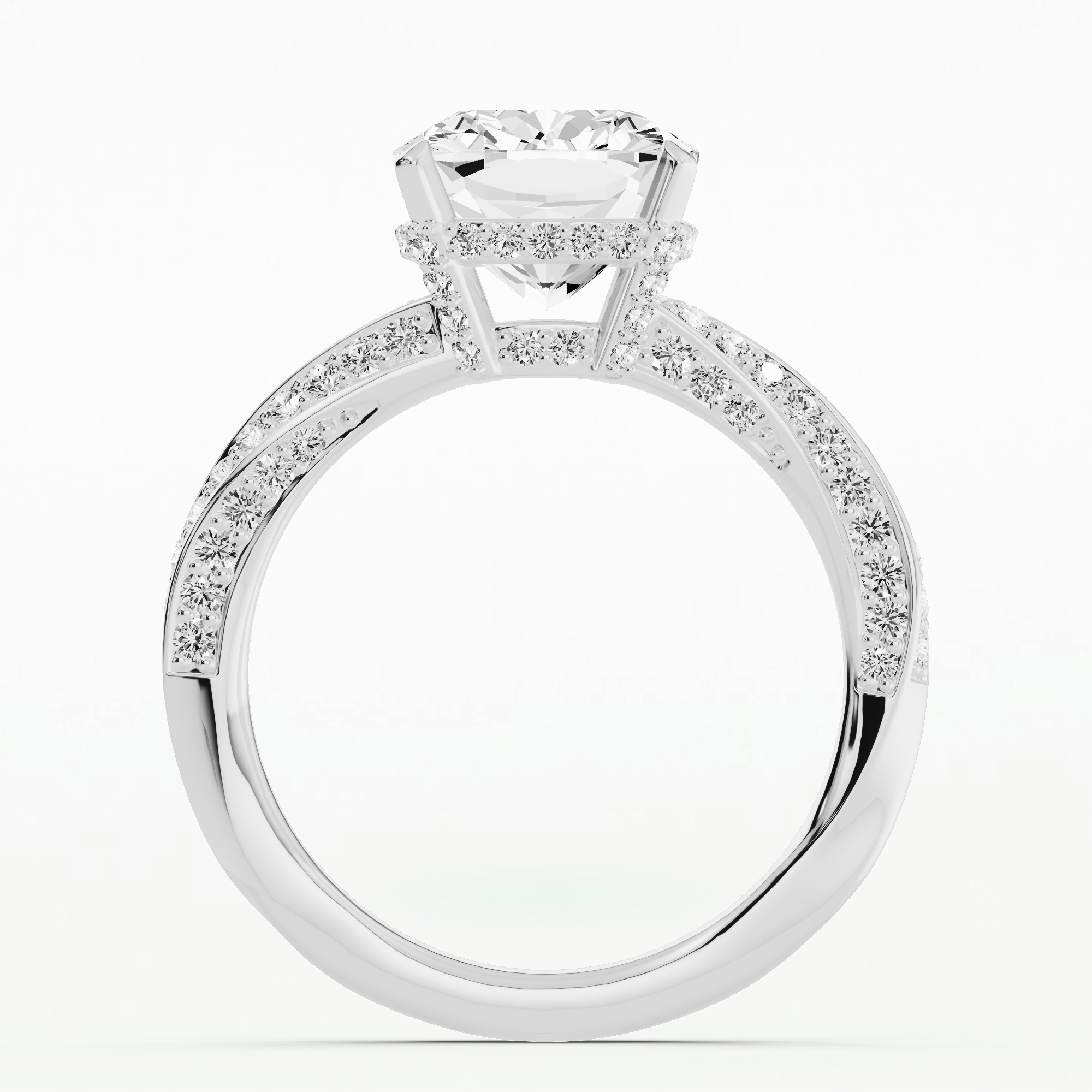 Twine Shank Solitaire Engagement Ring-Cushion