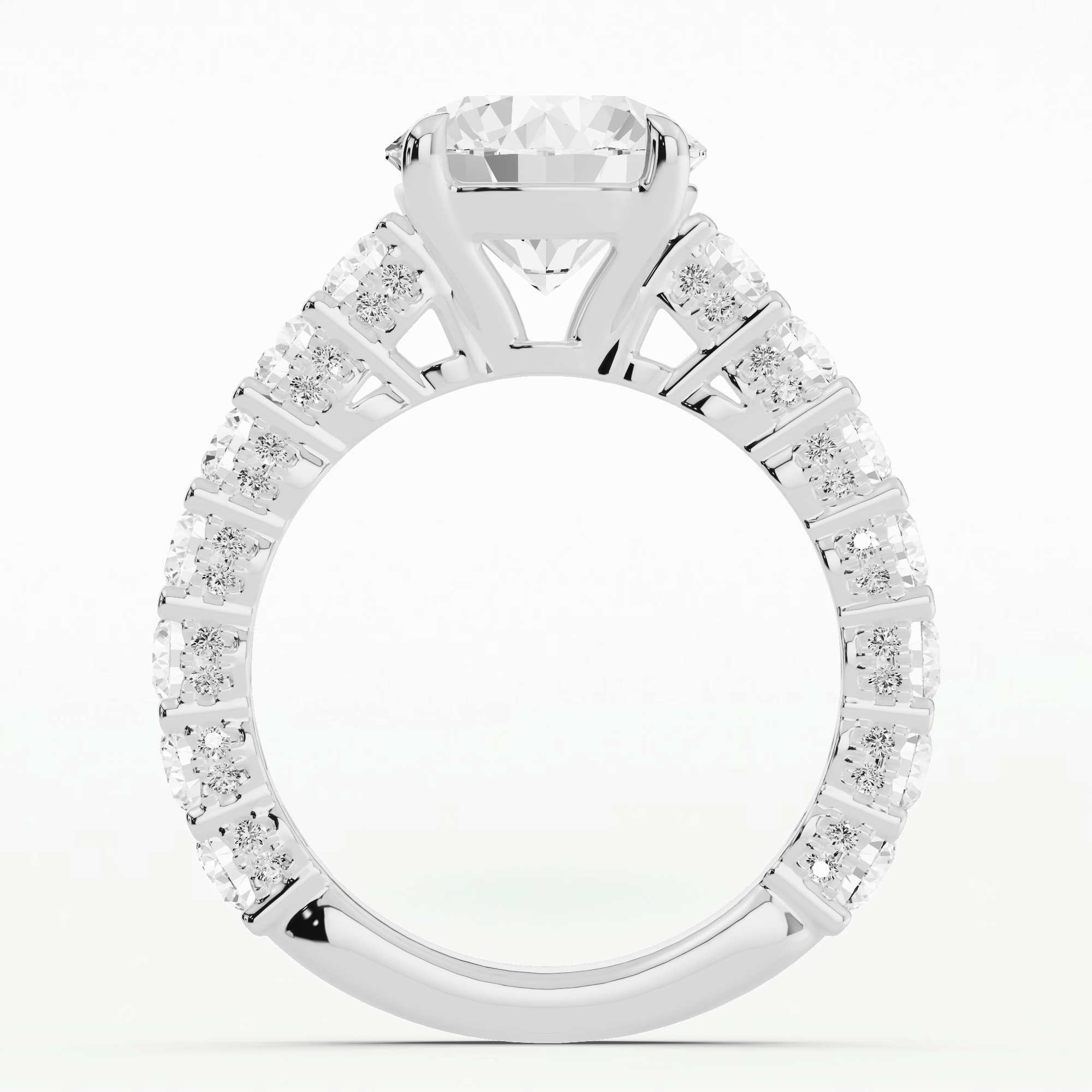 Pedestal Solitaire Engagement Ring-Round