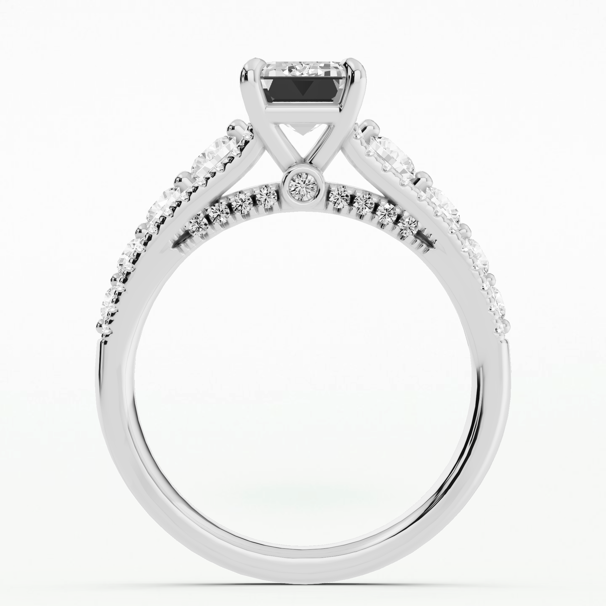Luminara Solitaire Diamond Ring-Emerald Cut
