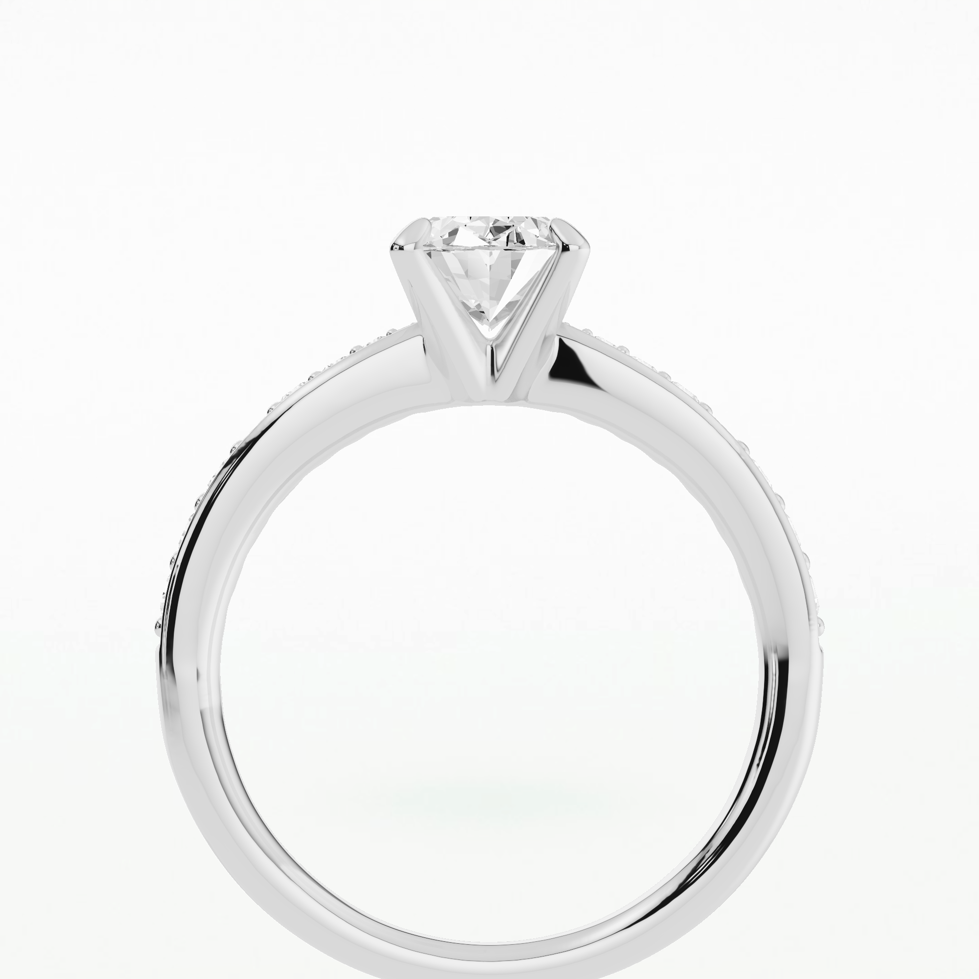 Ribbon Embrace Solitaire Diamond Ring-Oval