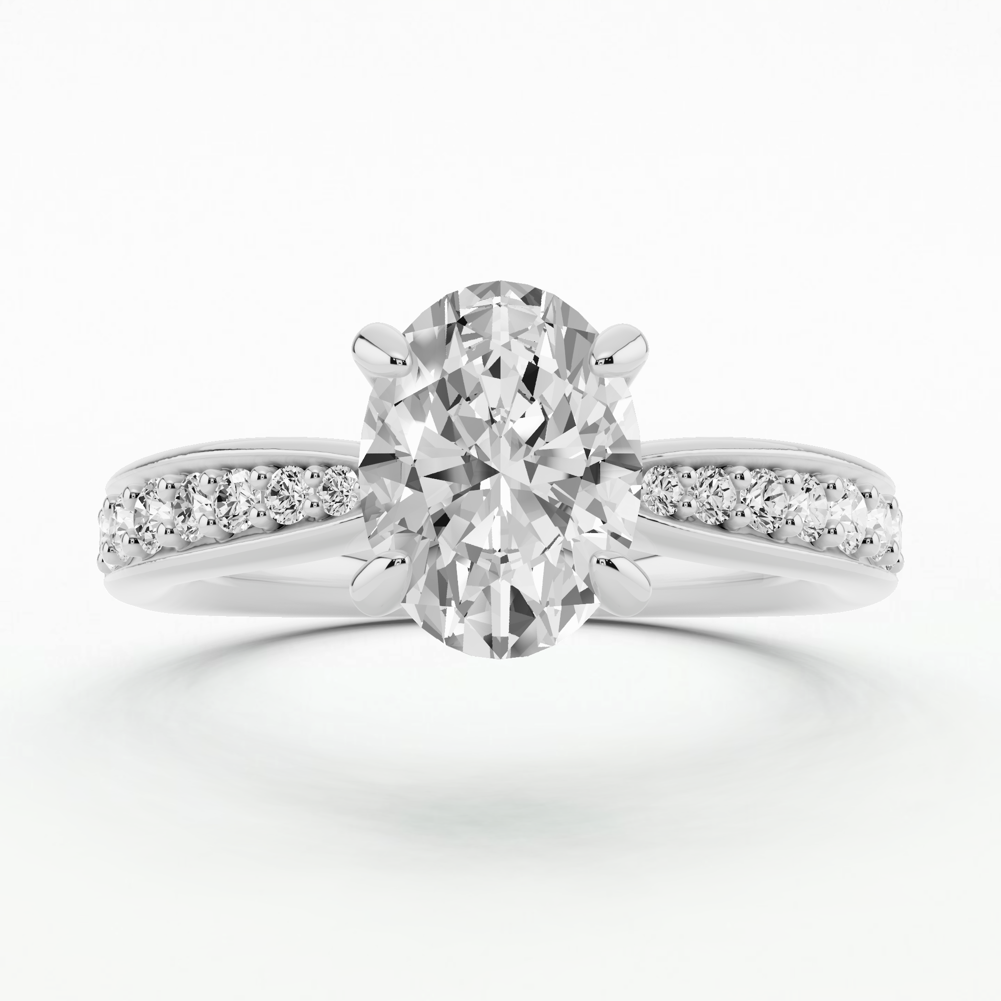 Ribbon Embrace Solitaire Diamond Ring-Oval