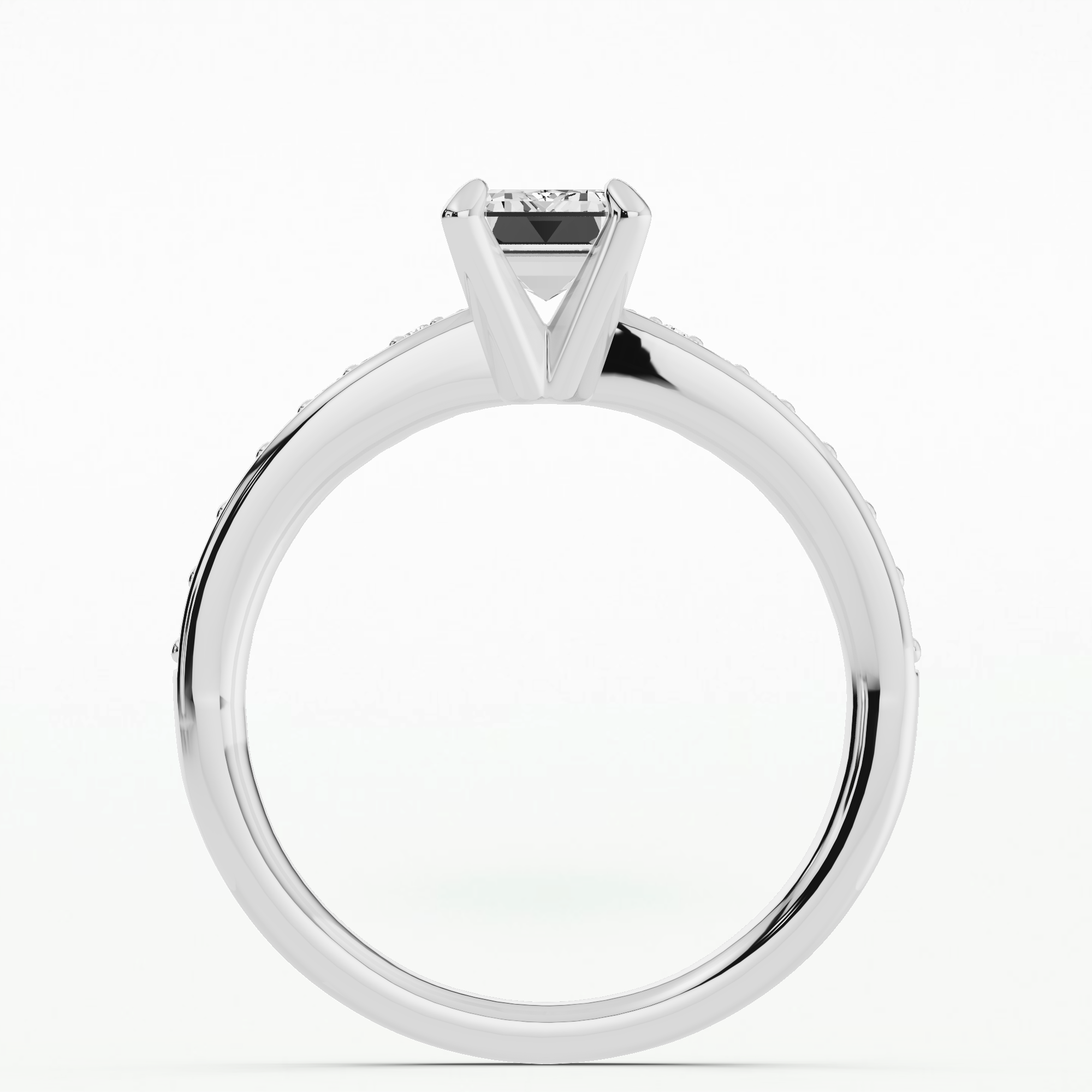 Regalo Solitaire Diamond Ring-Emerald Cut