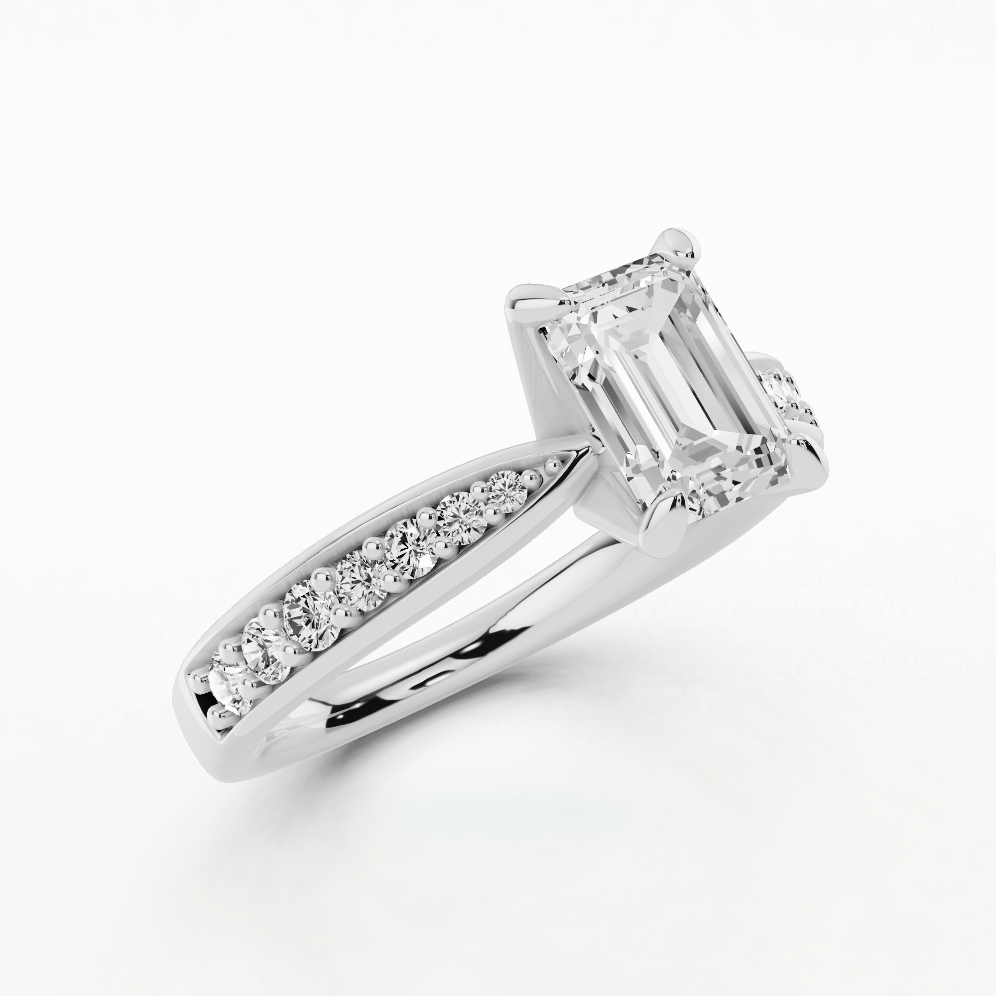 Regalo Solitaire Diamond Ring-Emerald Cut