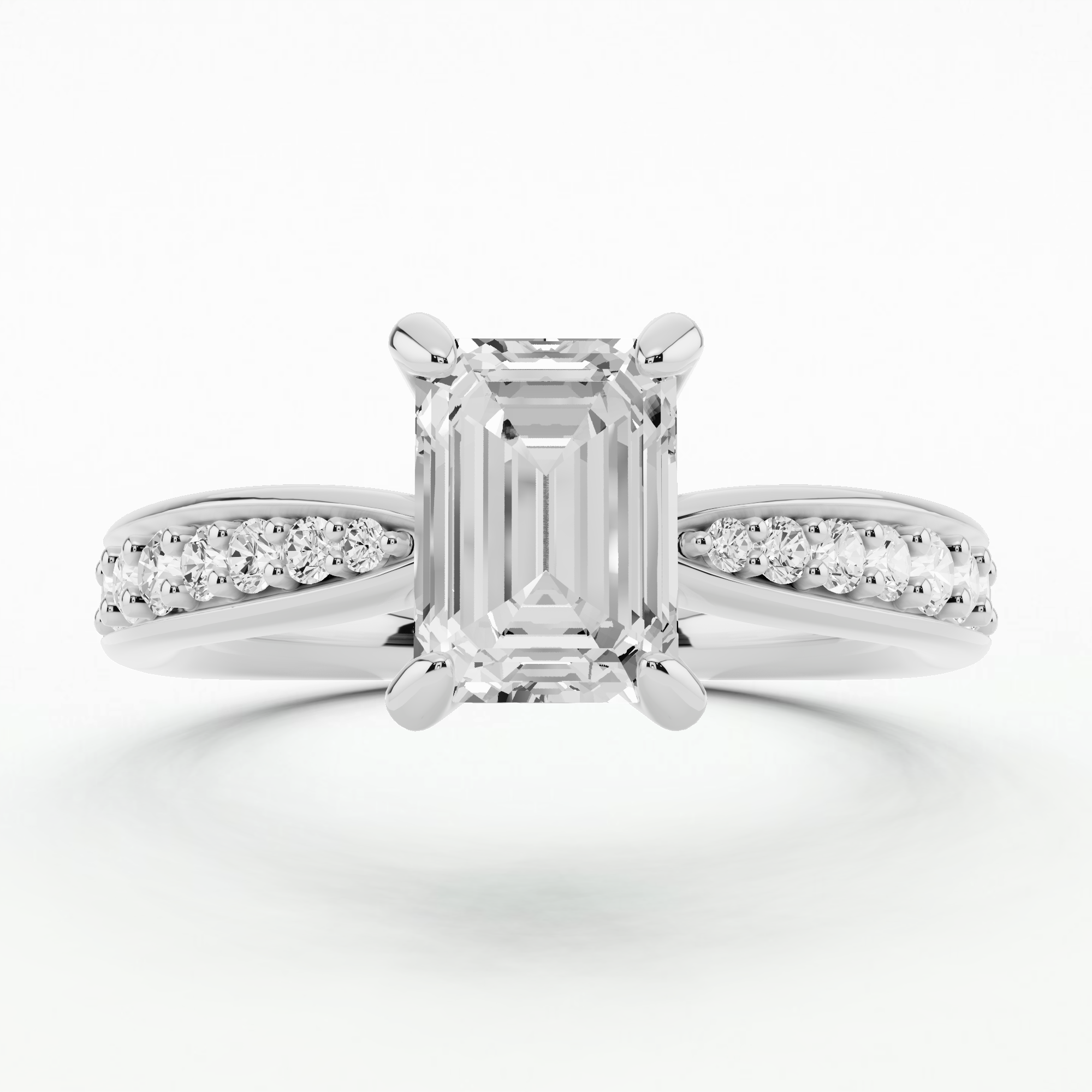 Regalo Solitaire Diamond Ring-Emerald Cut