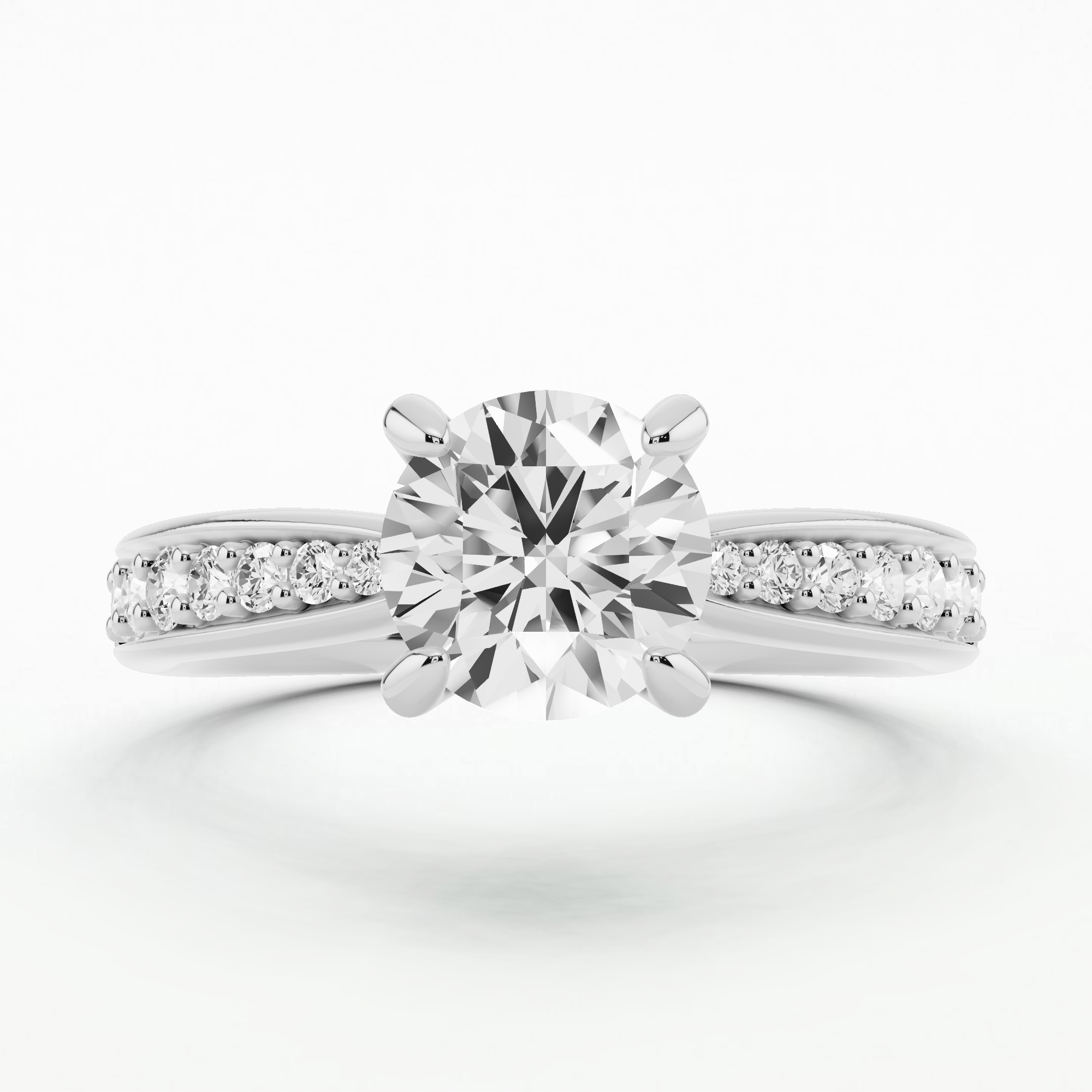 Crest Solitaire Diamond Ring-Round